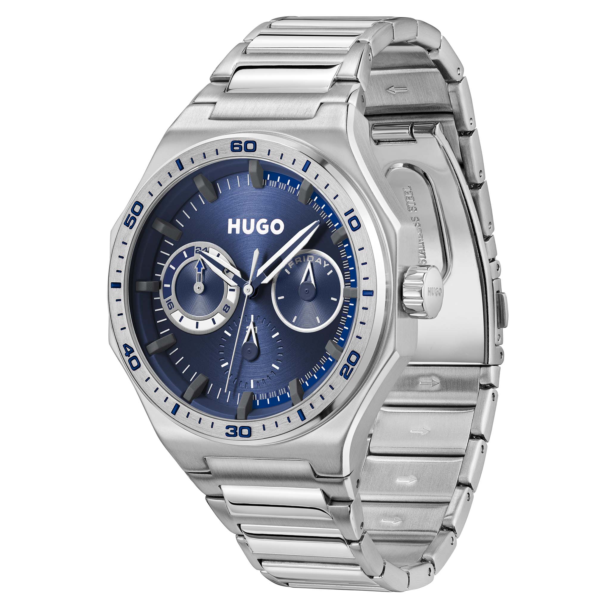 HUGO by Hugo Boss Stainless Steel Blue Dial Multi-function Men's Watch - 1530400