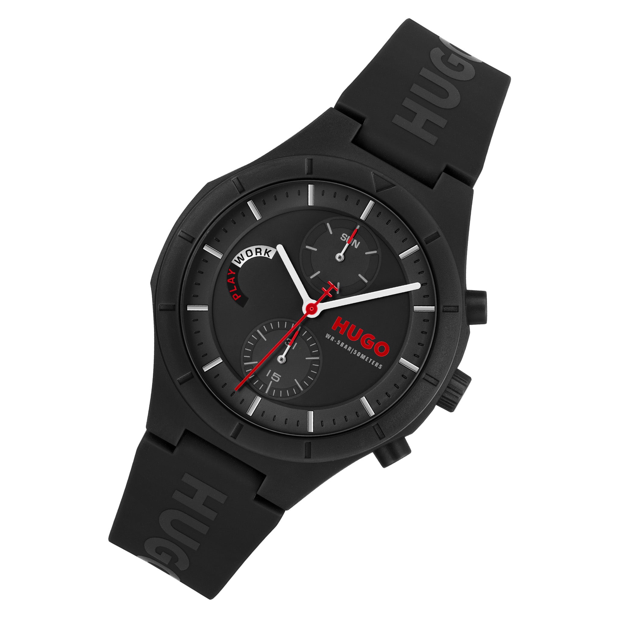 HUGO by Hugo Boss Silicone Black Dial Multi-function Men's Watch - 1530402