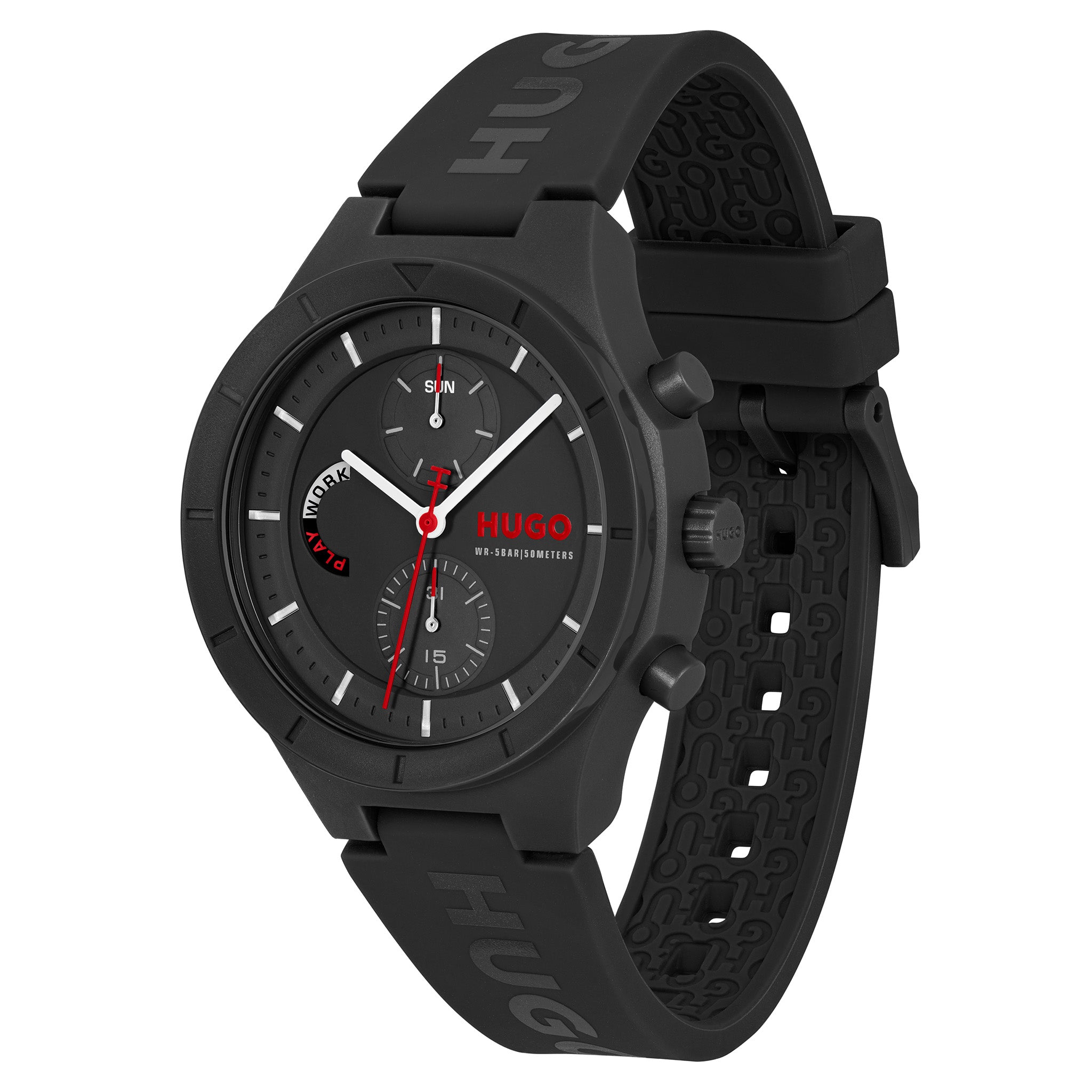 HUGO by Hugo Boss Silicone Black Dial Multi-function Men's Watch - 1530402
