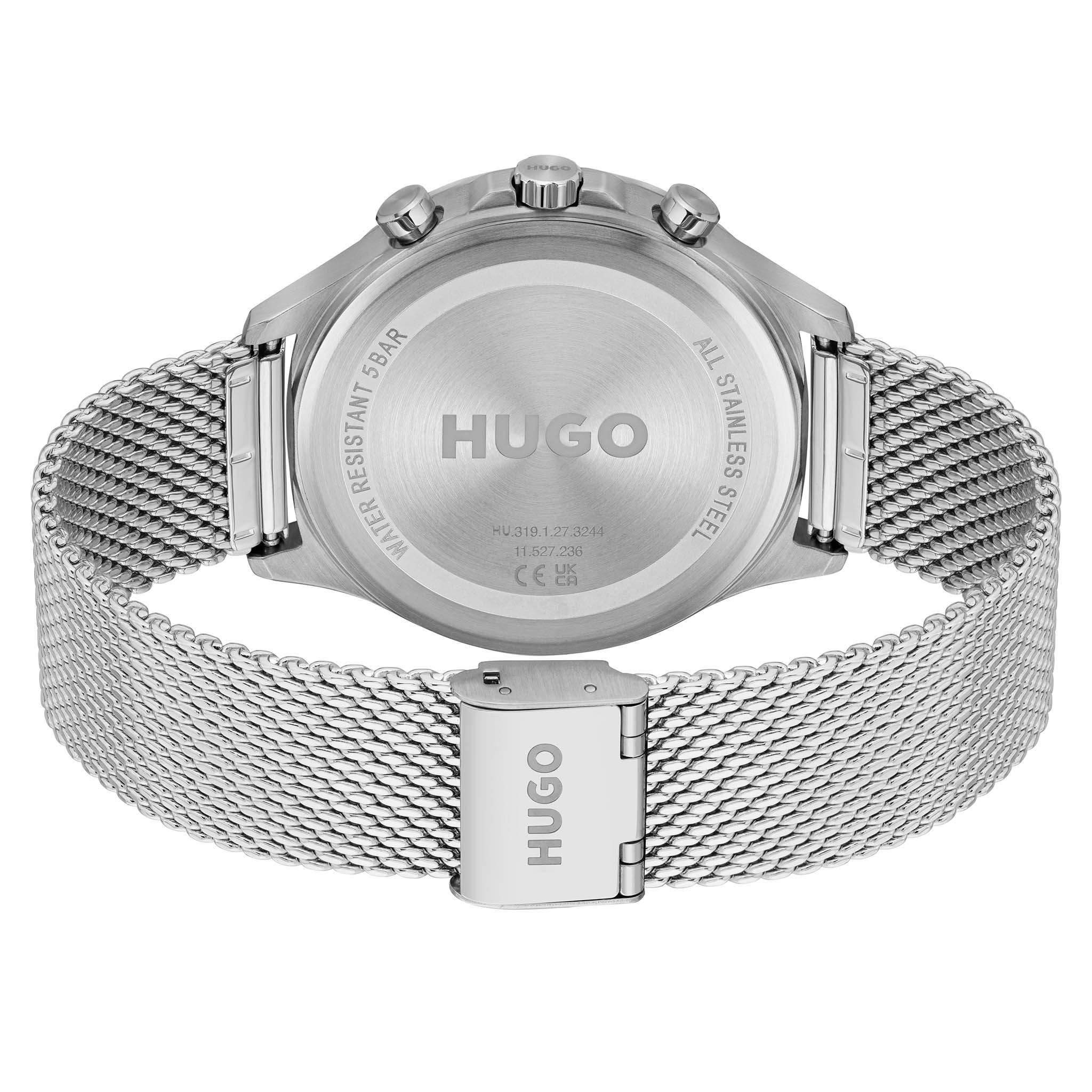 HUGO by Hugo Boss Stainless Steel Mesh Green Dial Multi-function Men's Watch - 1530409