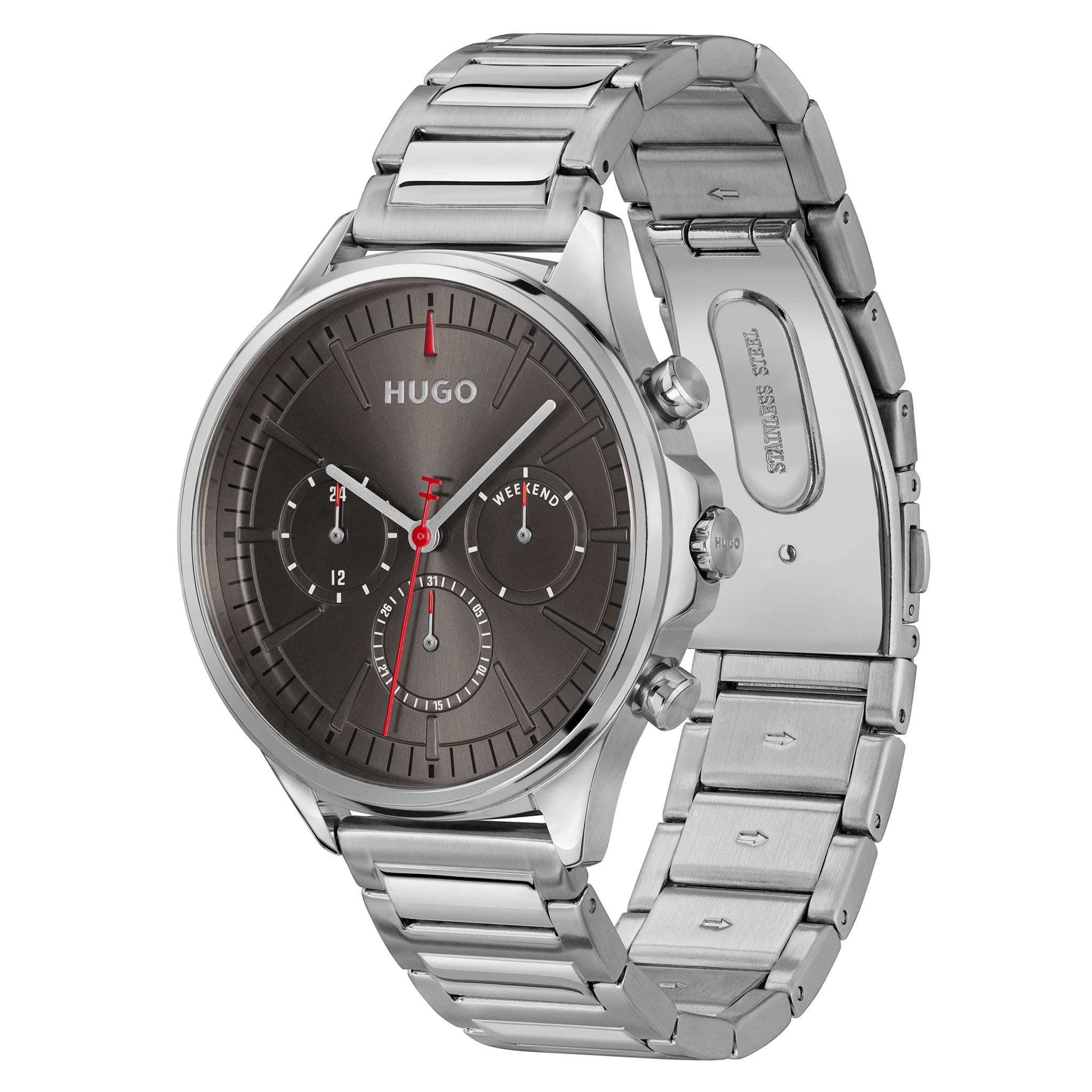 HUGO by Hugo Boss Stainless Steel Grey Dial Multi-function Men's Watch - 1530411
