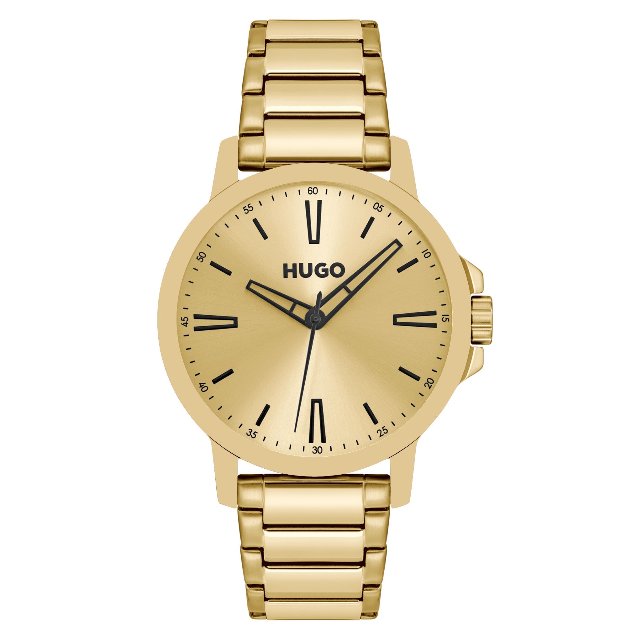 Hugo Gold Steel Gold Dial Basic Men's Watch - 1530420