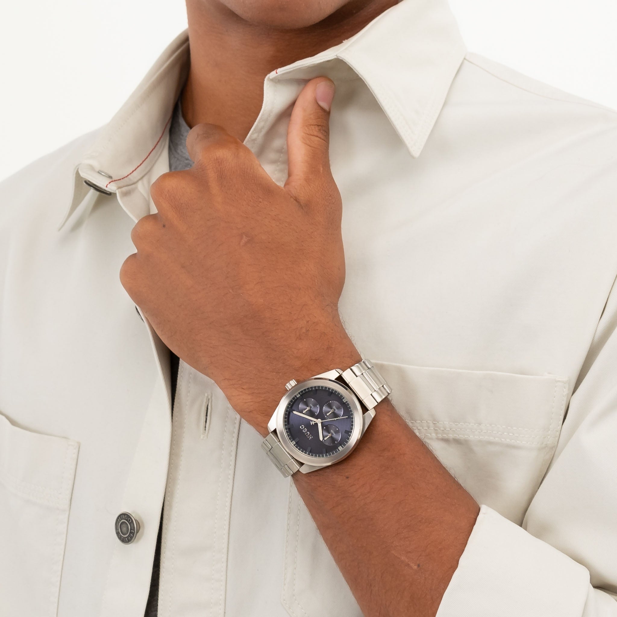 HUGO by Hugo Boss Stainless Steel Blue Dial Multi-function Men's Watch - 1530424