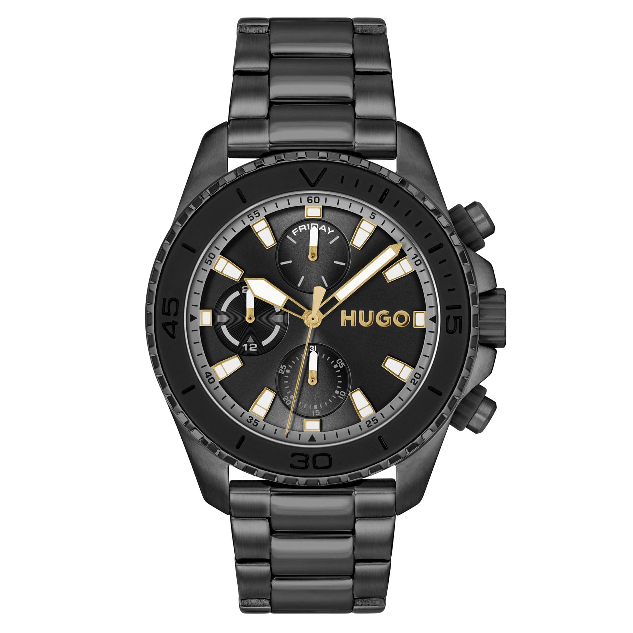 Hugo Black Steel Black Dial Multi-function Men's Watch - 1530431