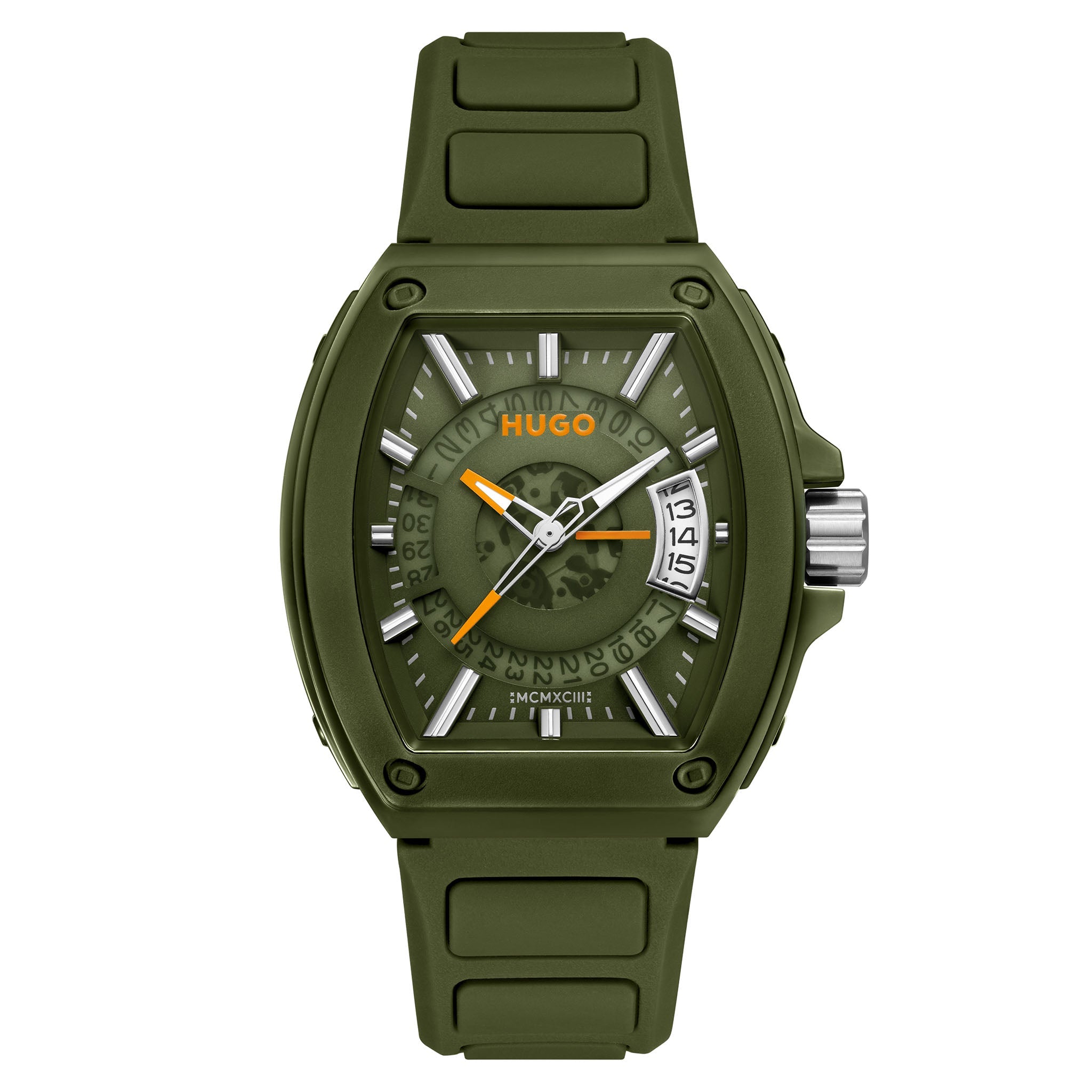 Hugo Green Silicone Green Dial Basic Calendar Men's Watch - 1530433