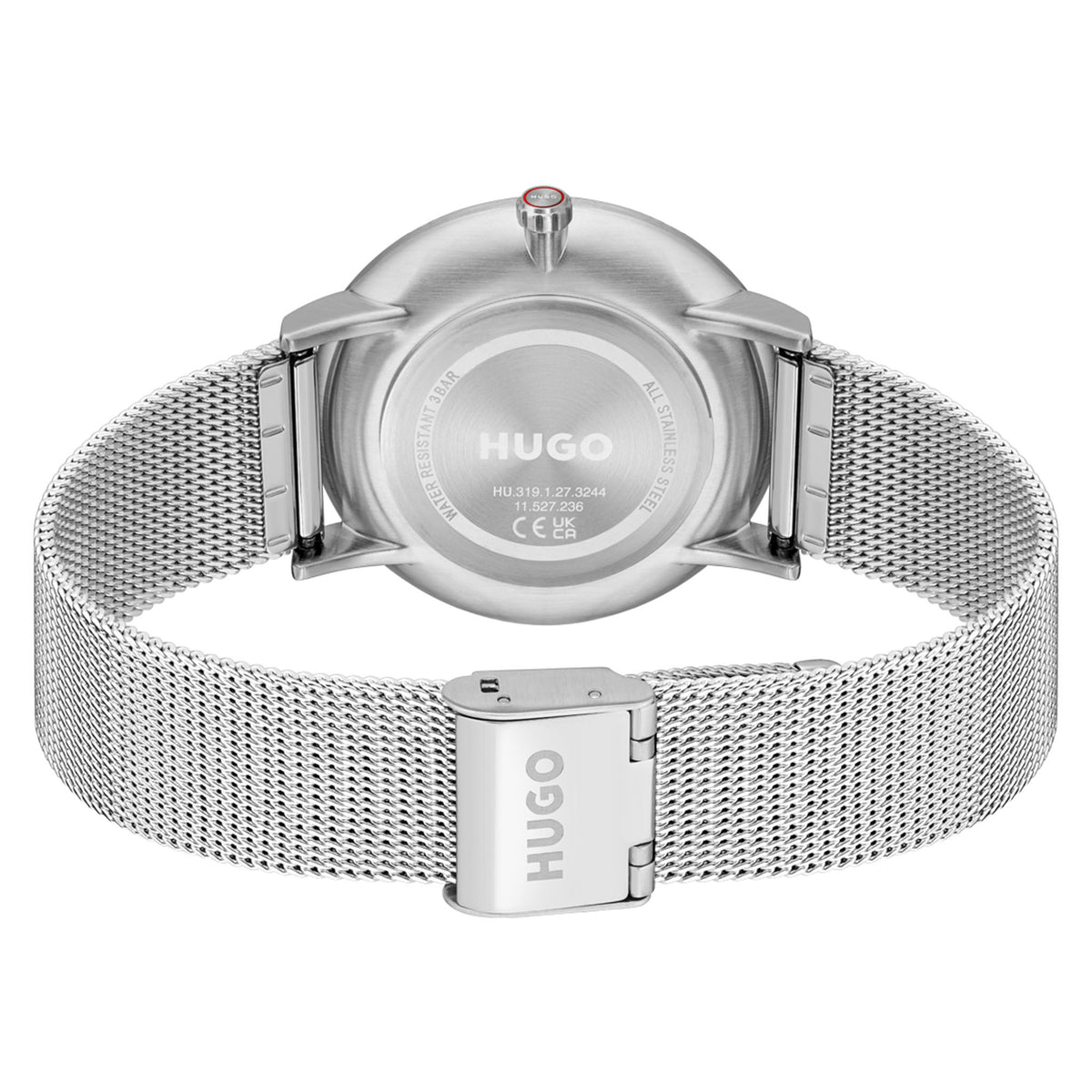 HUGO by Hugo Boss Silver Steel Mesh Green Dial Men's Watch - 1530472