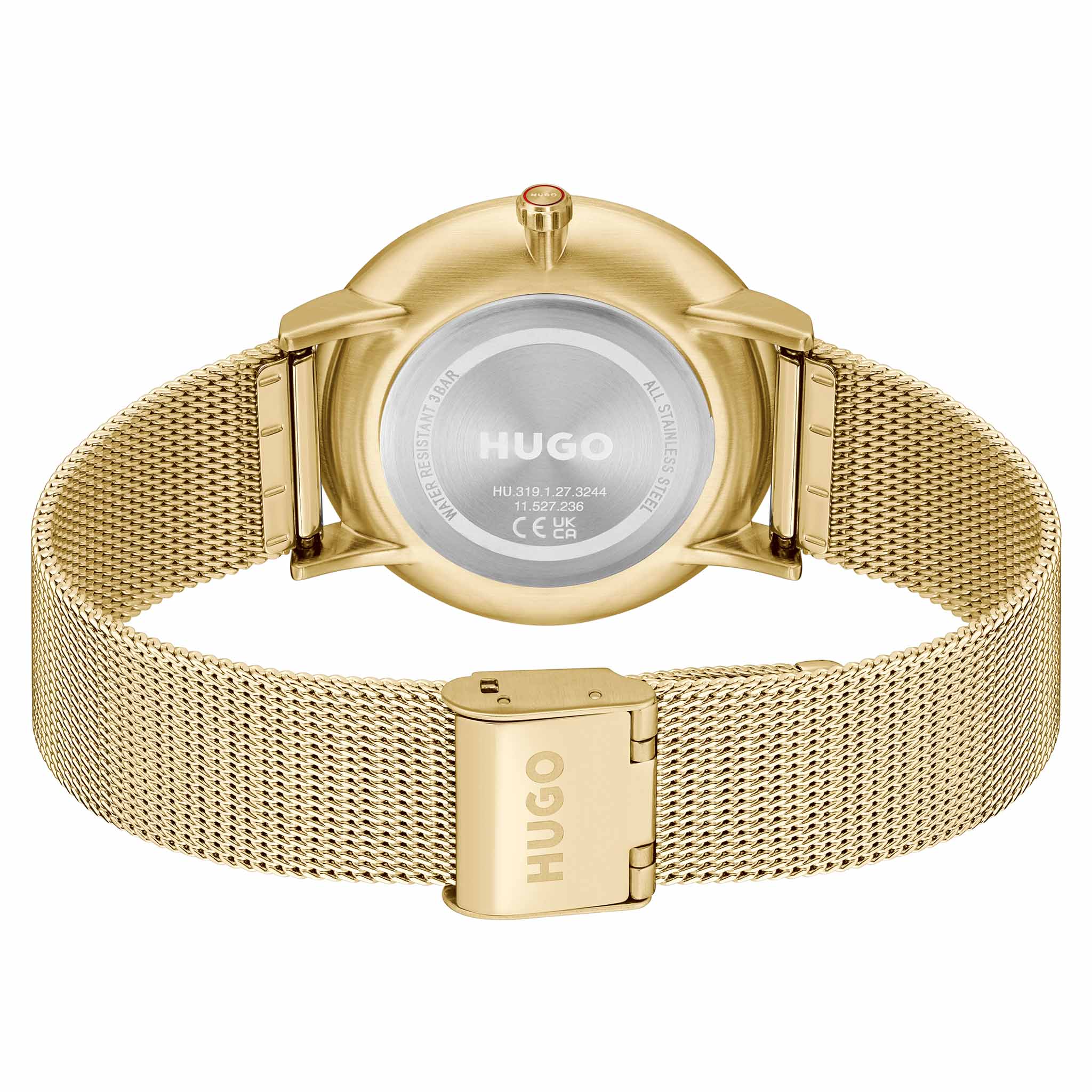HUGO by Hugo Boss Gold Steel Mesh Blue Dial Men's Watch - 1530473