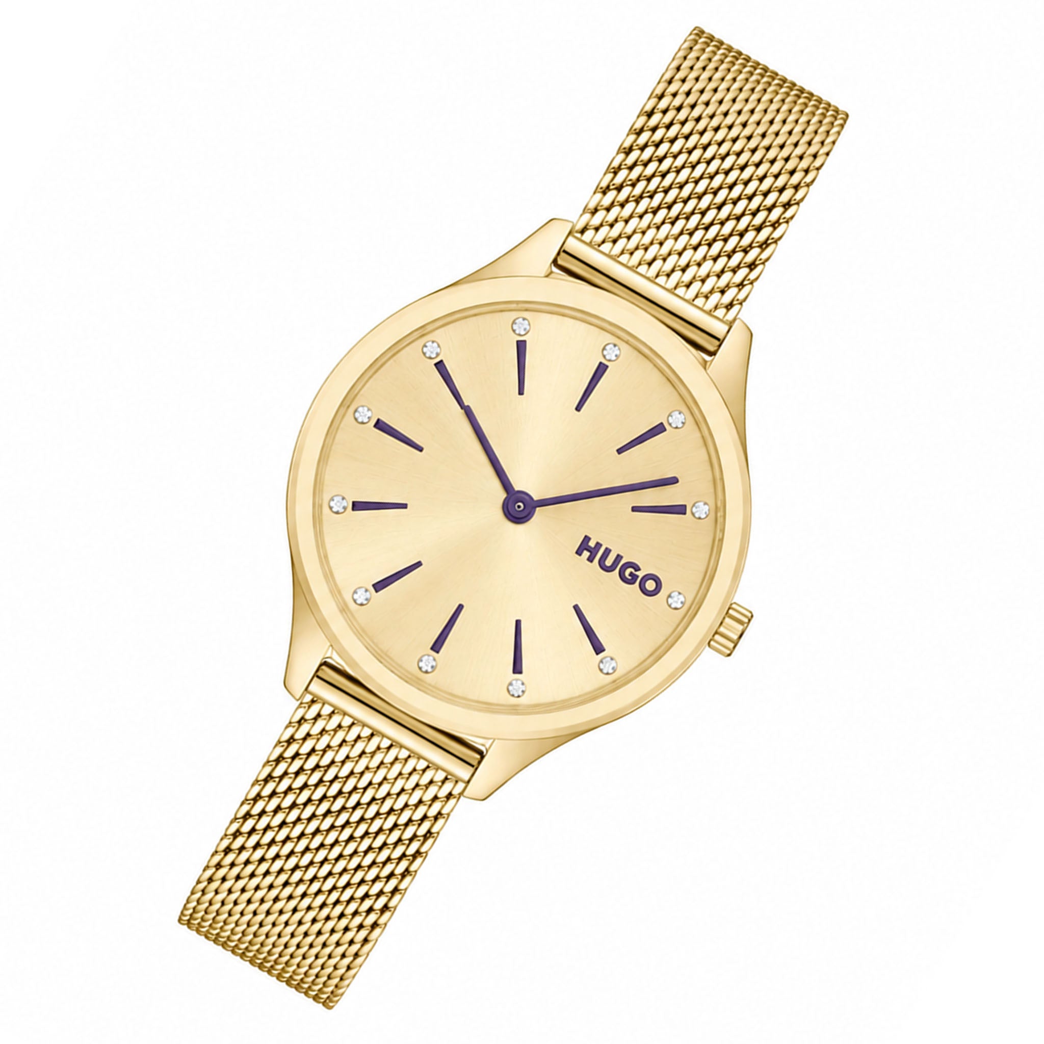 HUGO by Hugo Boss Steel Mesh Gold Dial Women's Watch - 1540188