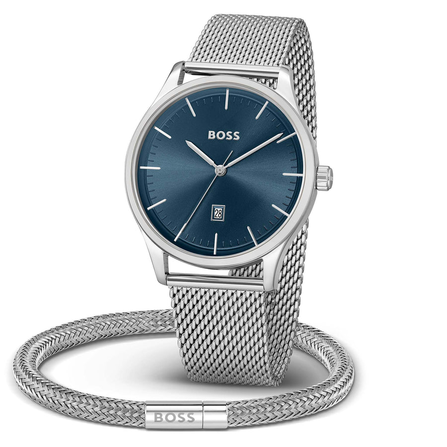 Hugo Boss Stainless Steel Blue Sunray Dial Men's Watch - 1570160