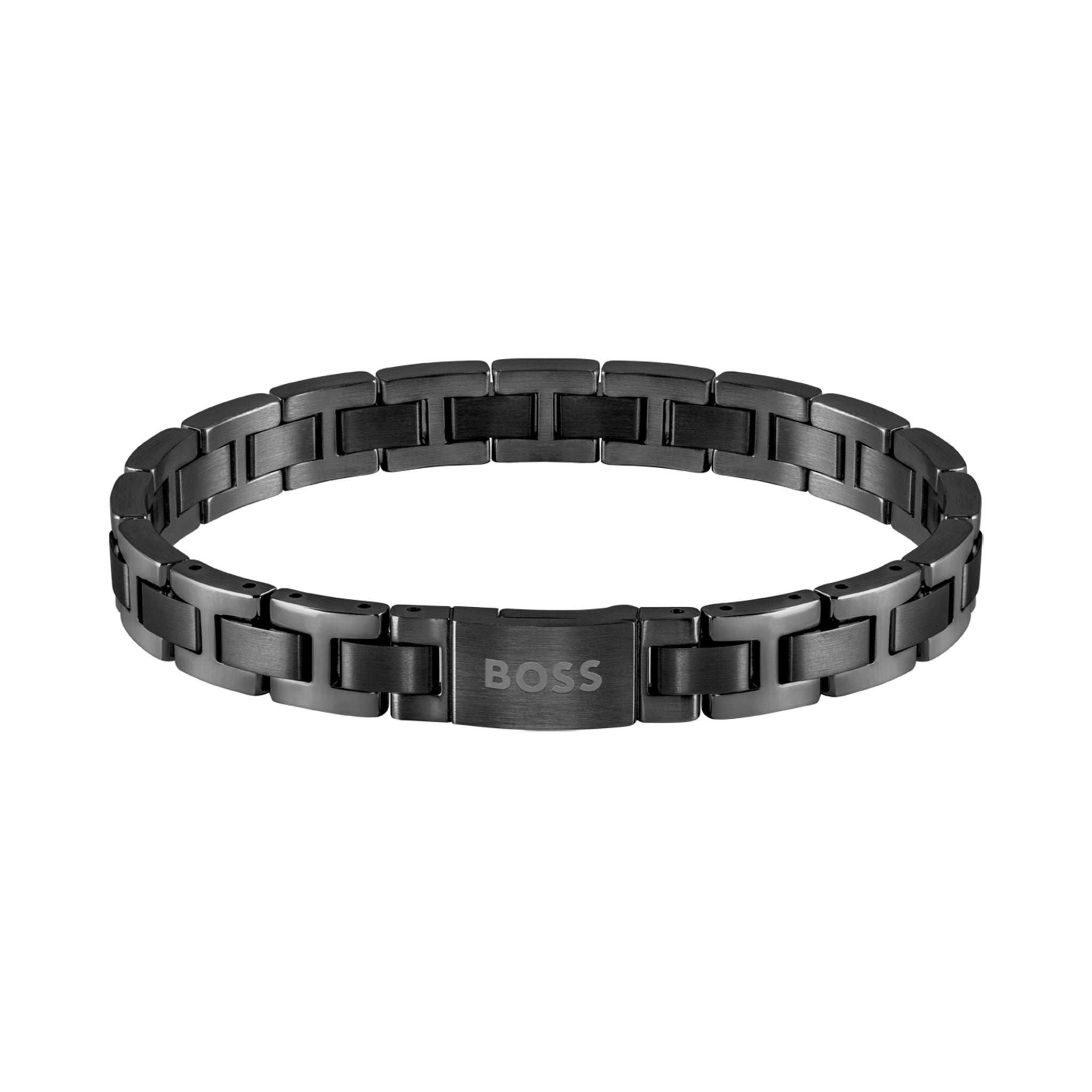 Hugo Boss Ring Hugo Boss Jewellery Black Steel Men's Link Bracelet - 1580055 – The ...
