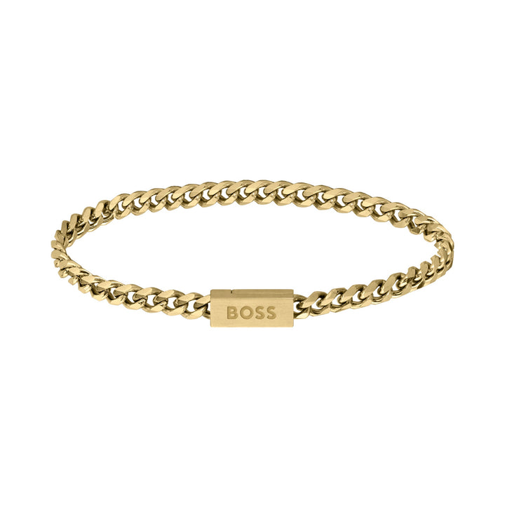 Hugo Boss Jewellery Gold Steel Men's Chain Bracelet - 1580172M