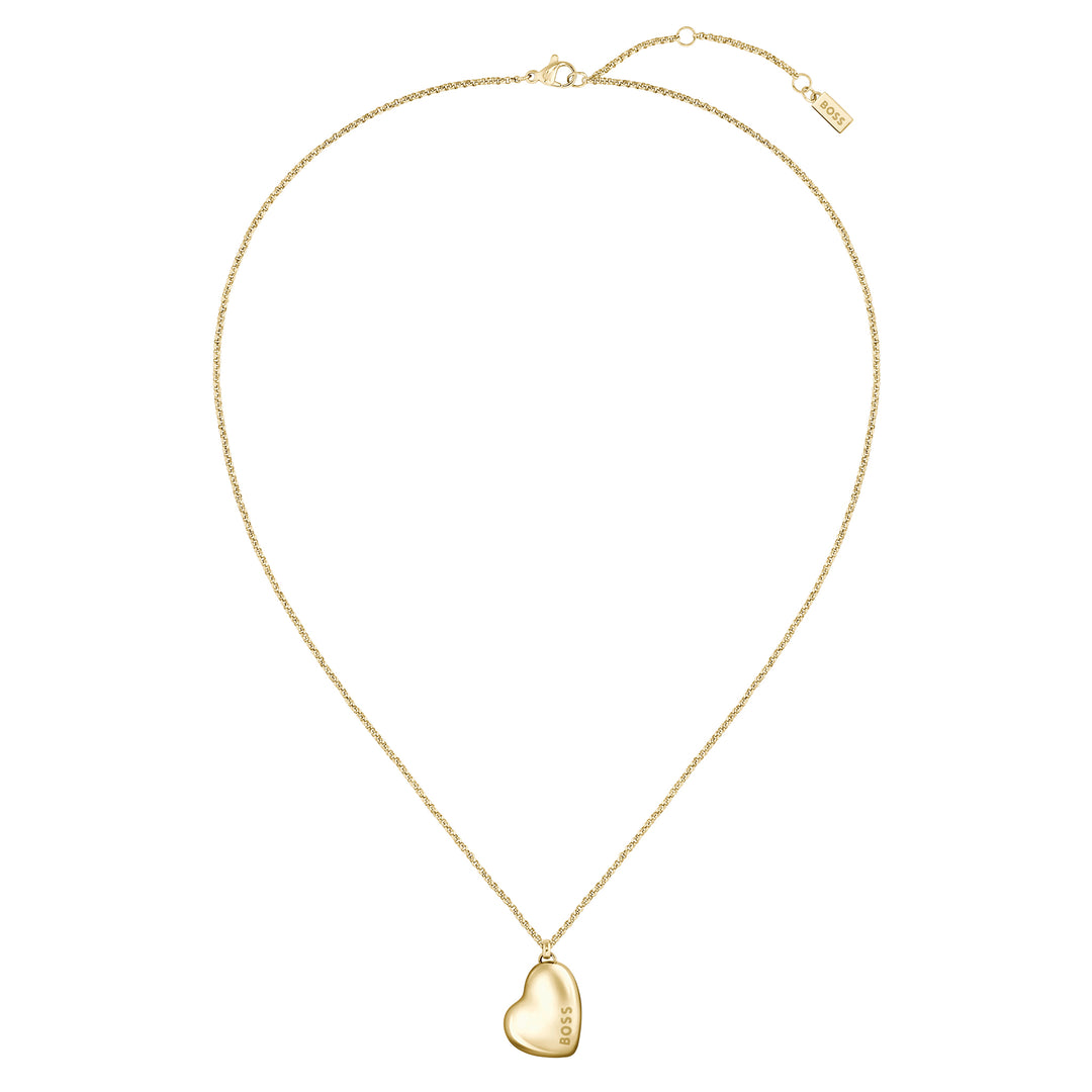 Hugo Boss Jewellery Gold Steel Women's Pendant with Chain Necklace - 1580574