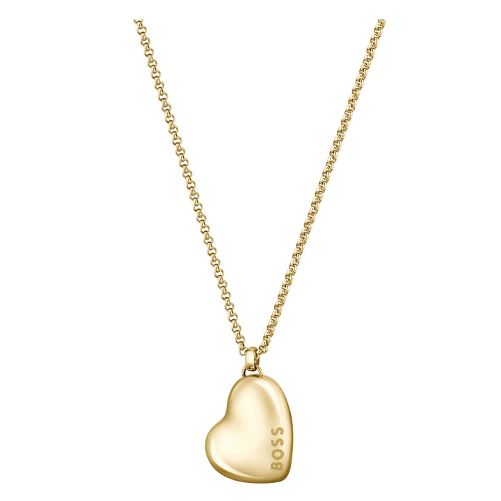 Hugo Boss Jewellery Gold Steel Women's Pendant with Chain Necklace - 1580574