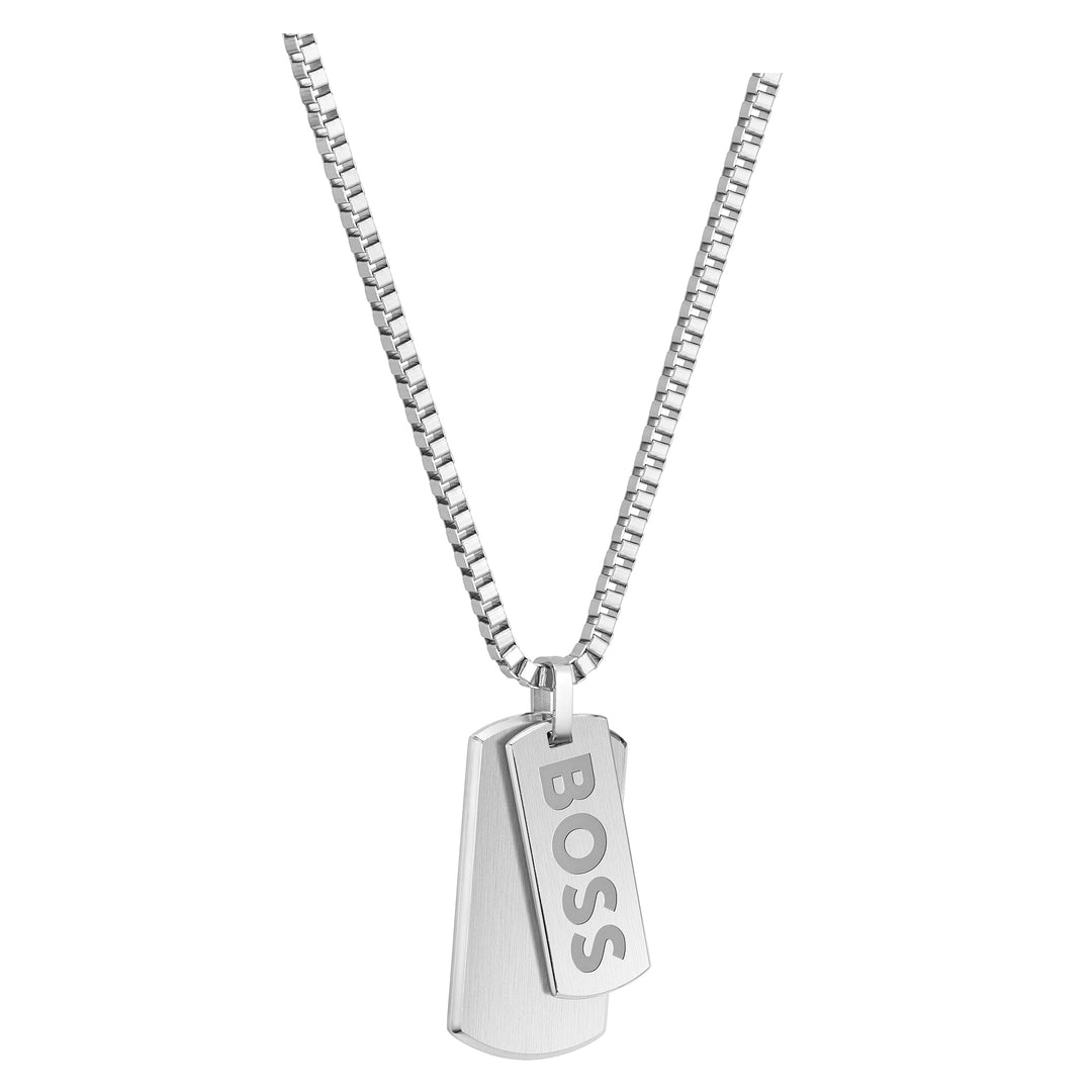 Hugo Boss Jewellery Stainless Steel Men's Pendant with Chain Necklace - 1580575
