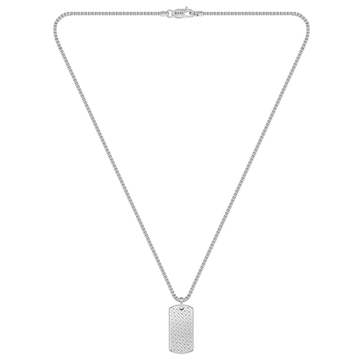 Hugo Boss Jewellery Stainless Steel Men's Pendant with Chain Necklace - 1580575