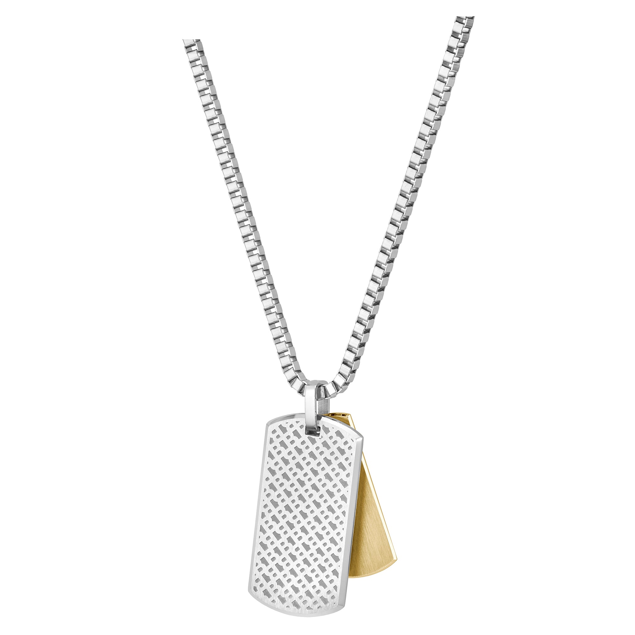 Hugo Boss Jewellery Two-Tone Steel Men's Pendant with Chain Necklace - 1580576