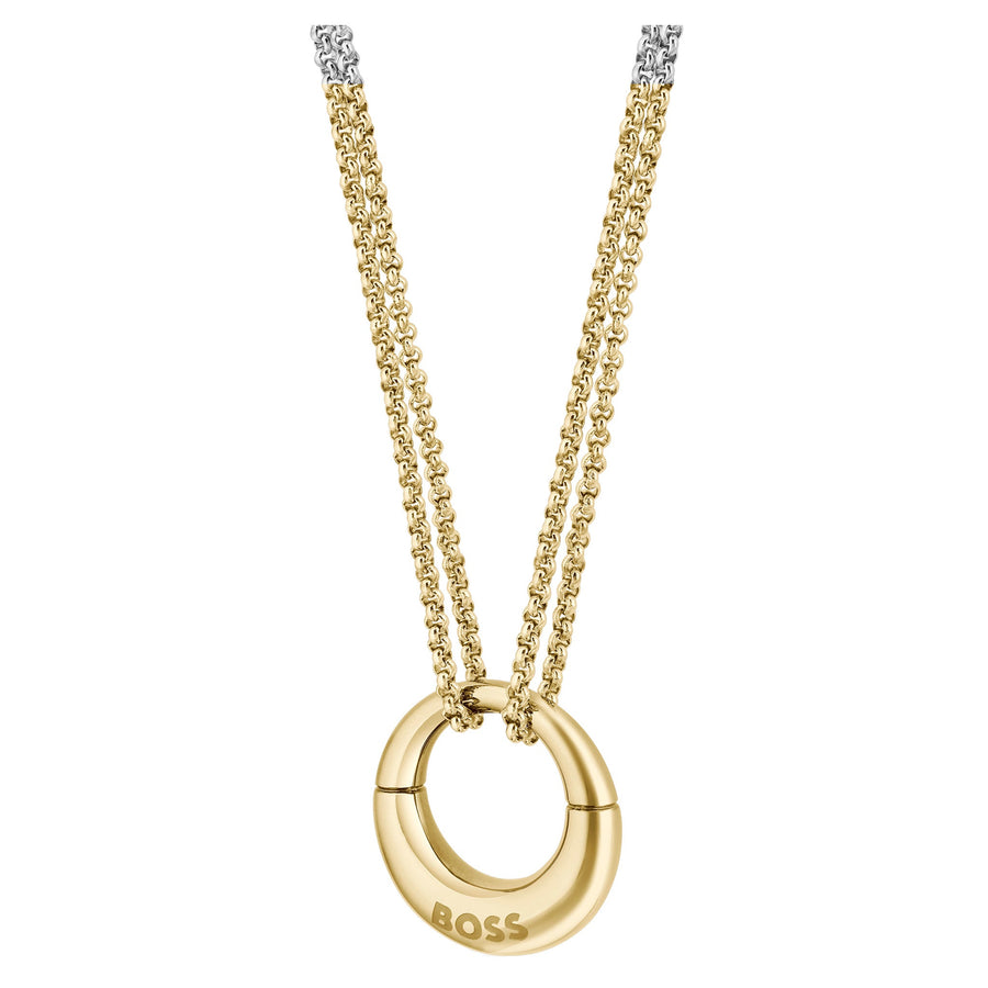 Hugo Boss Jewellery Gold Steel Women's Pendant Necklace - 1580581