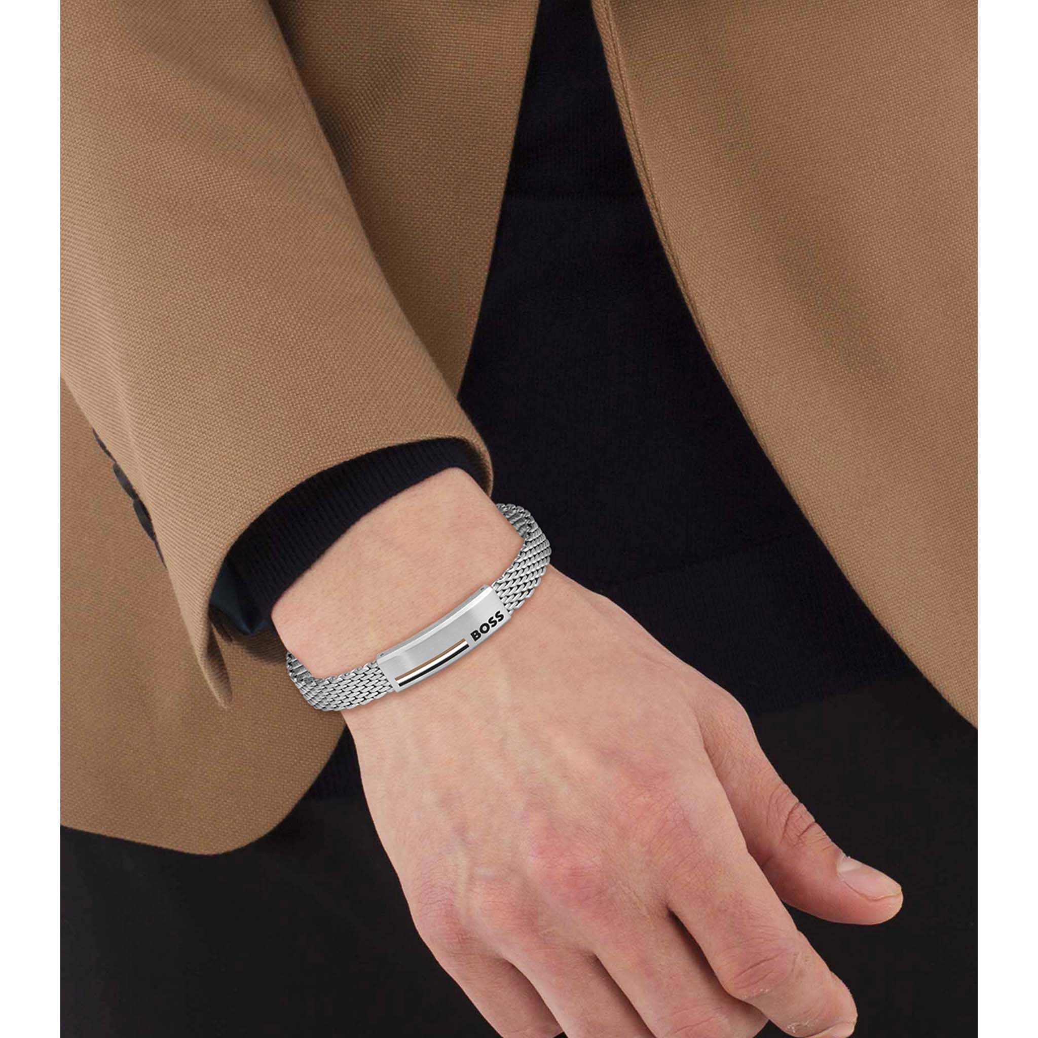 Hugo Boss Jewellery Stainless Steel Men's Mesh Chain Bracelet - 1580611