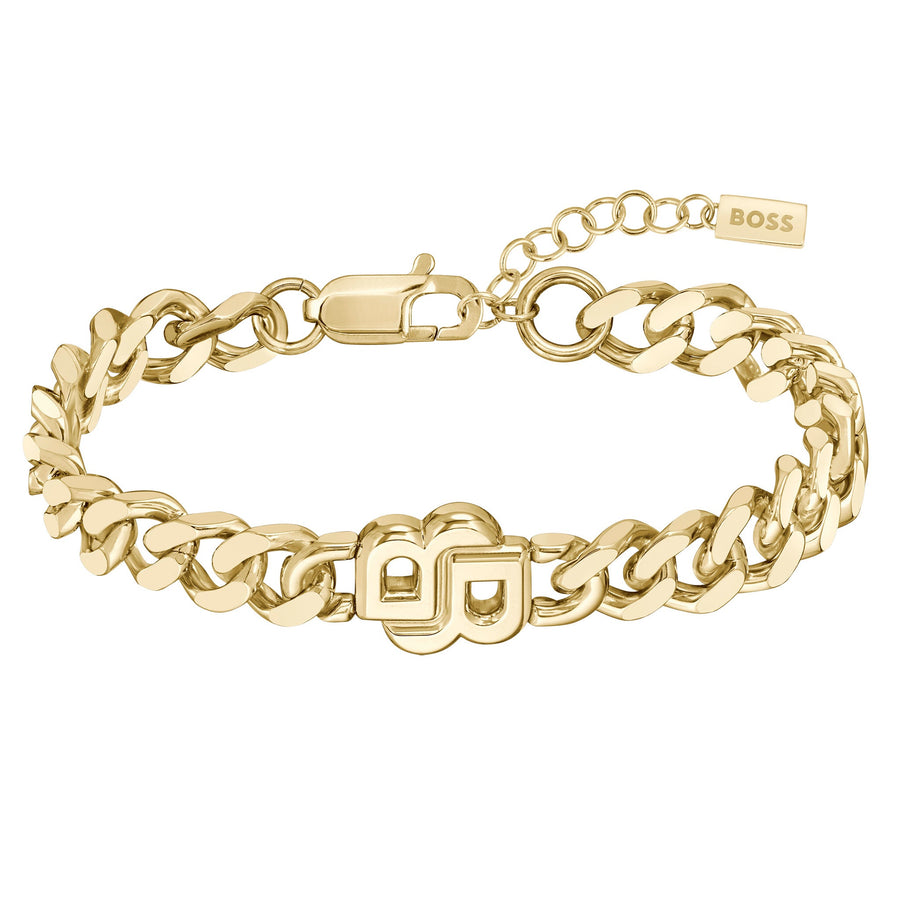 Hugo Boss Jewellery Gold Steel Women's Chain Bracelet - 1580622