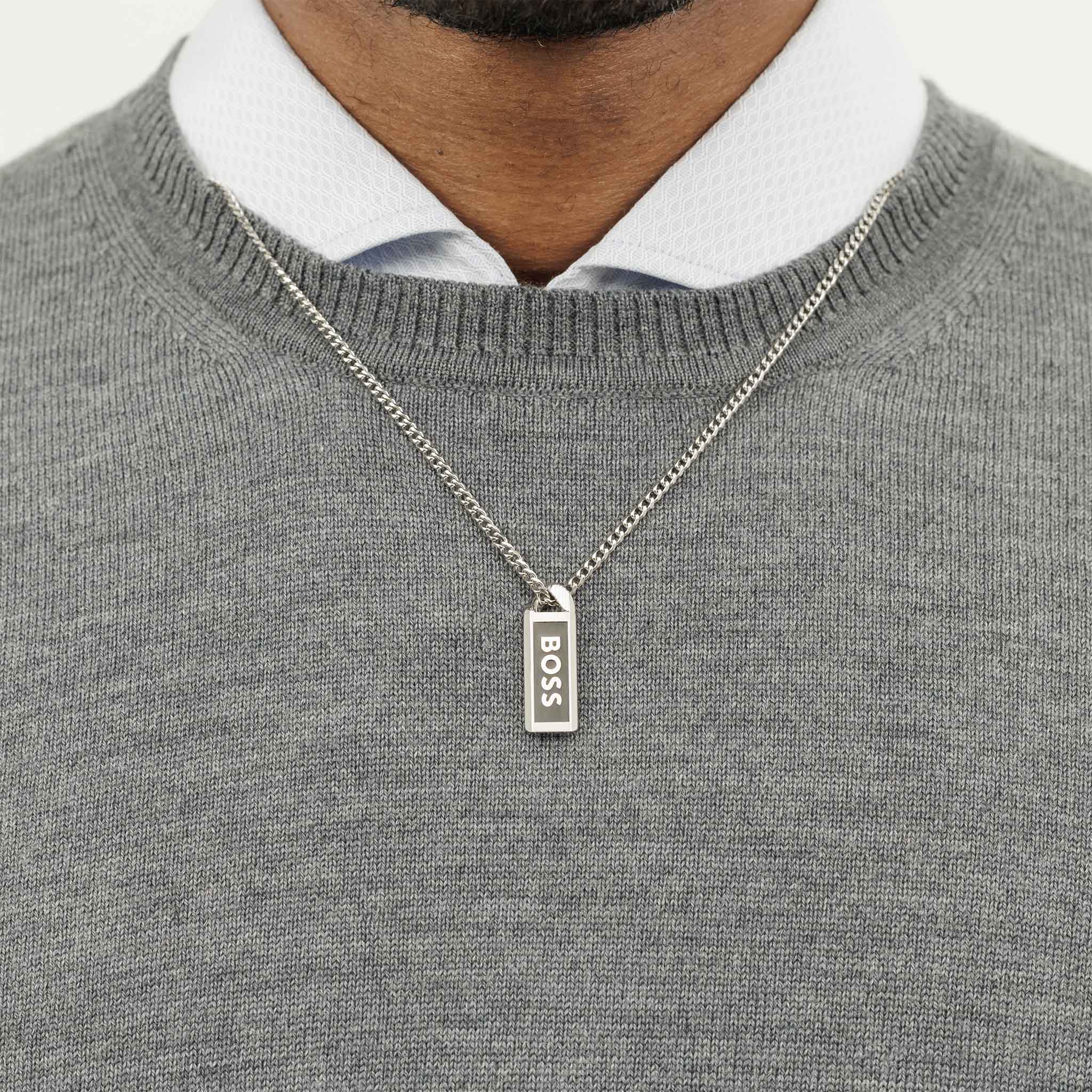 Hugo Boss Jewellery Stainless Steel Men's Pendant Necklace - 1580677