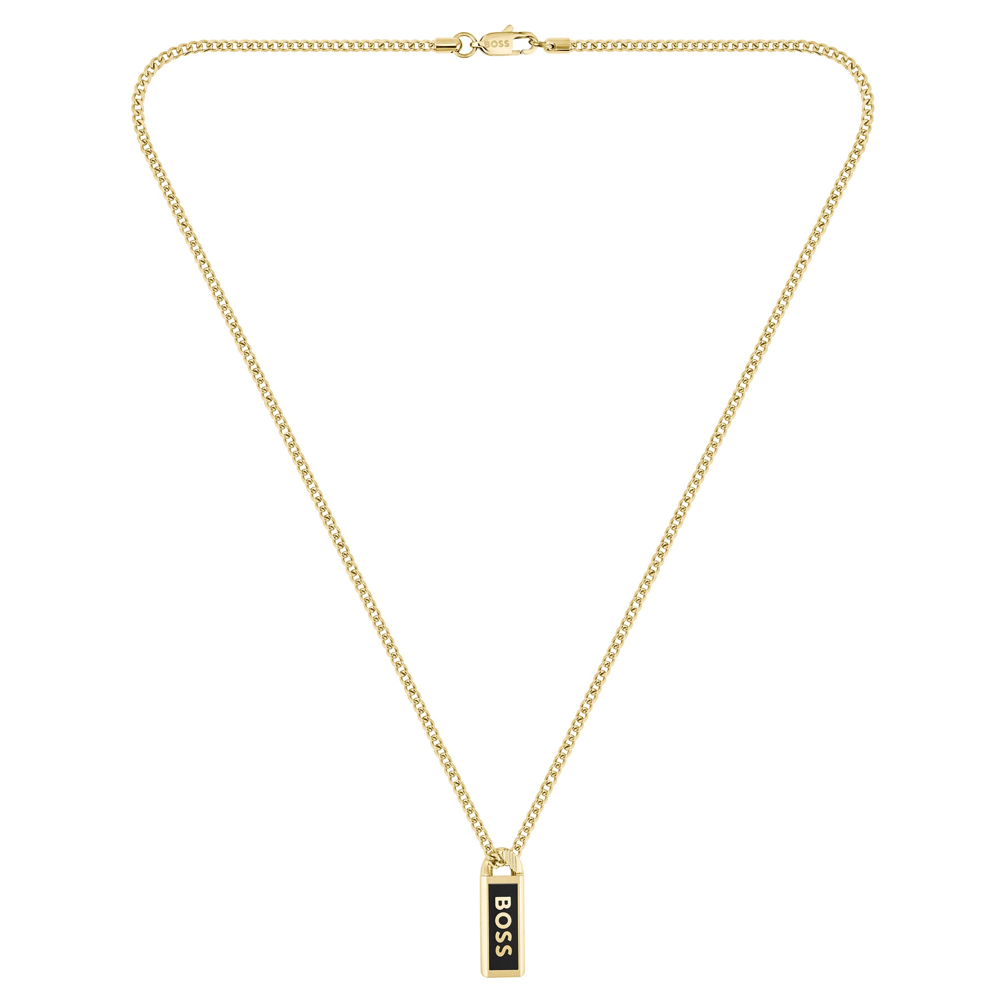 Hugo Boss Jewellery Gold Steel Men's Pendant Necklace - 1580678