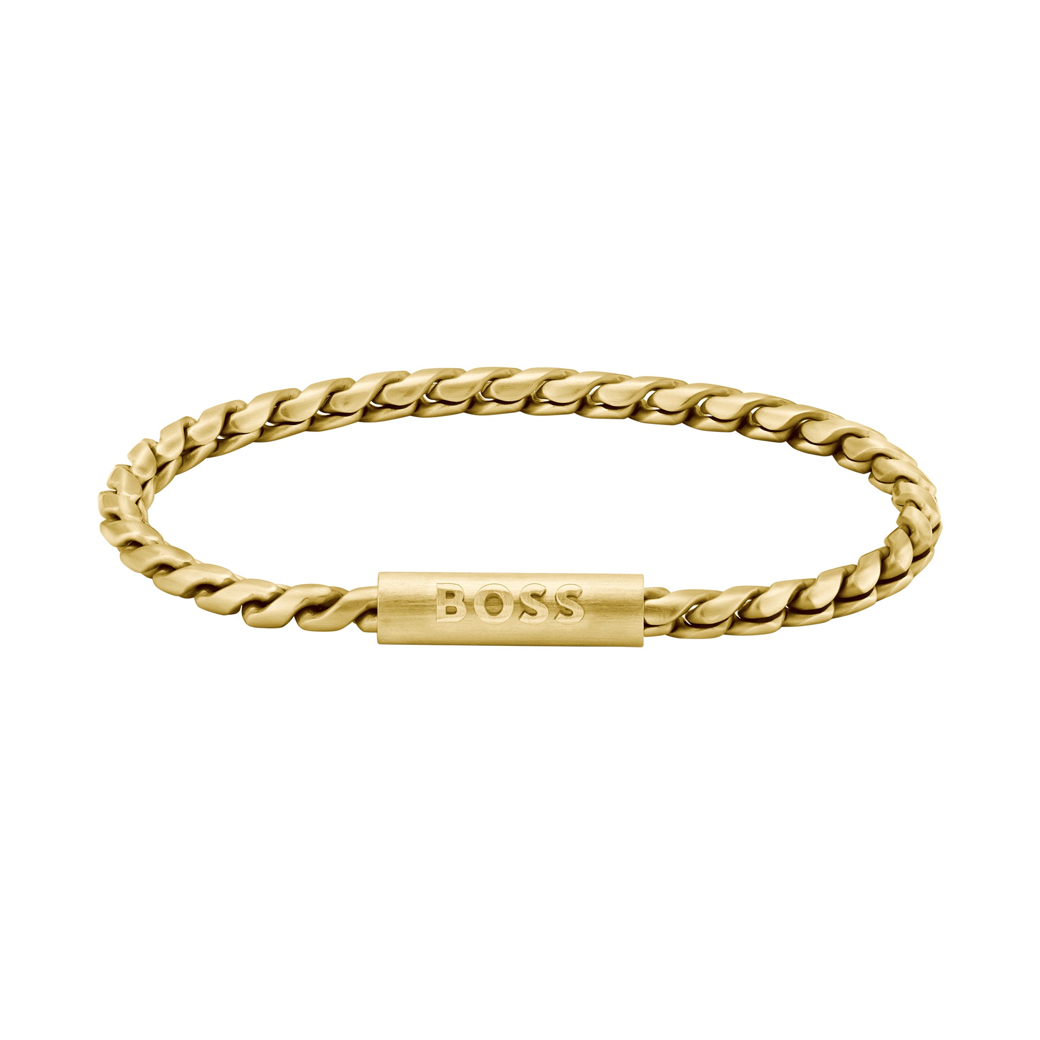 Hugo Boss Jewellery Gold Steel Men's Chain Bracelet - 1580696