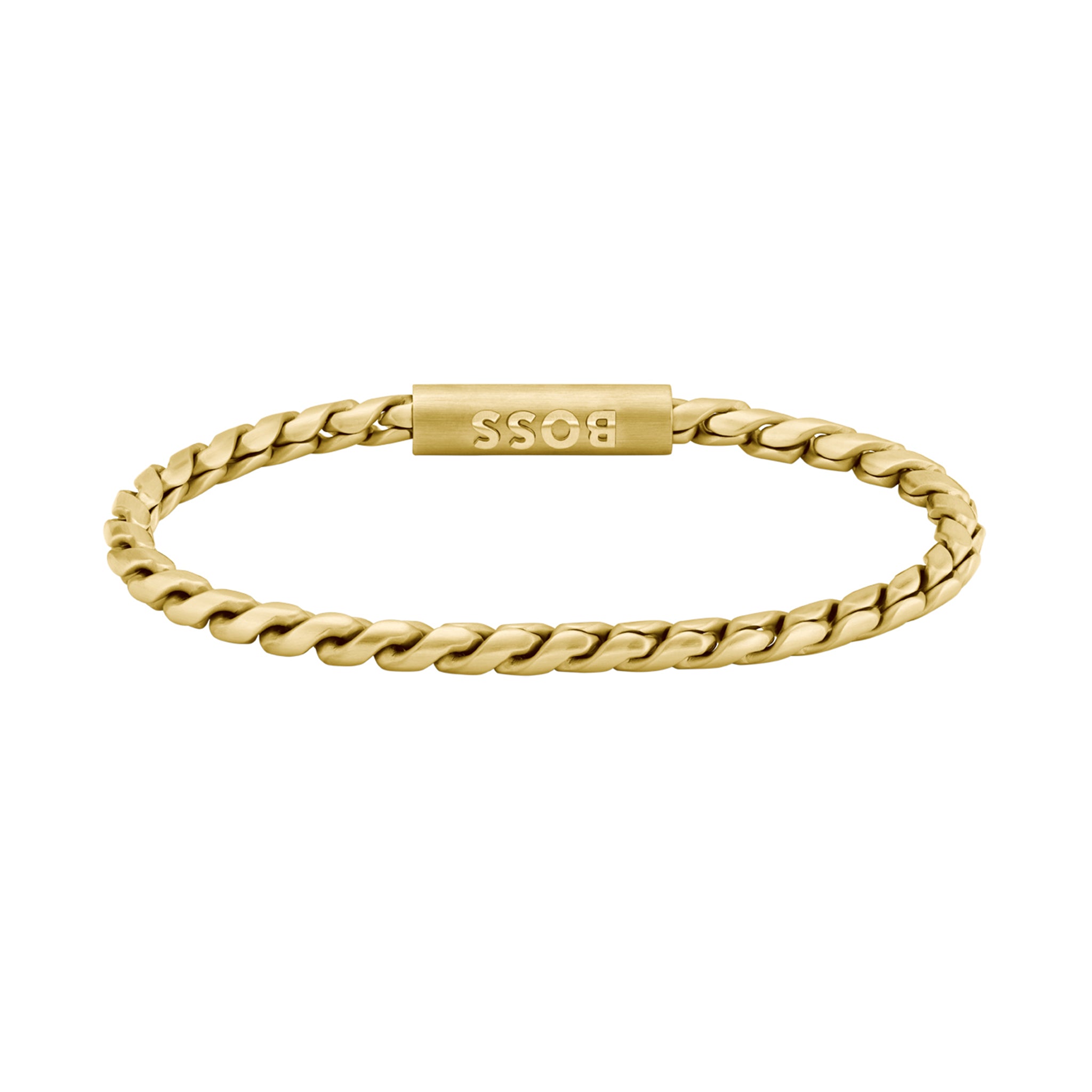 Hugo Boss Jewellery Gold Steel Men's Chain Bracelet - 1580696