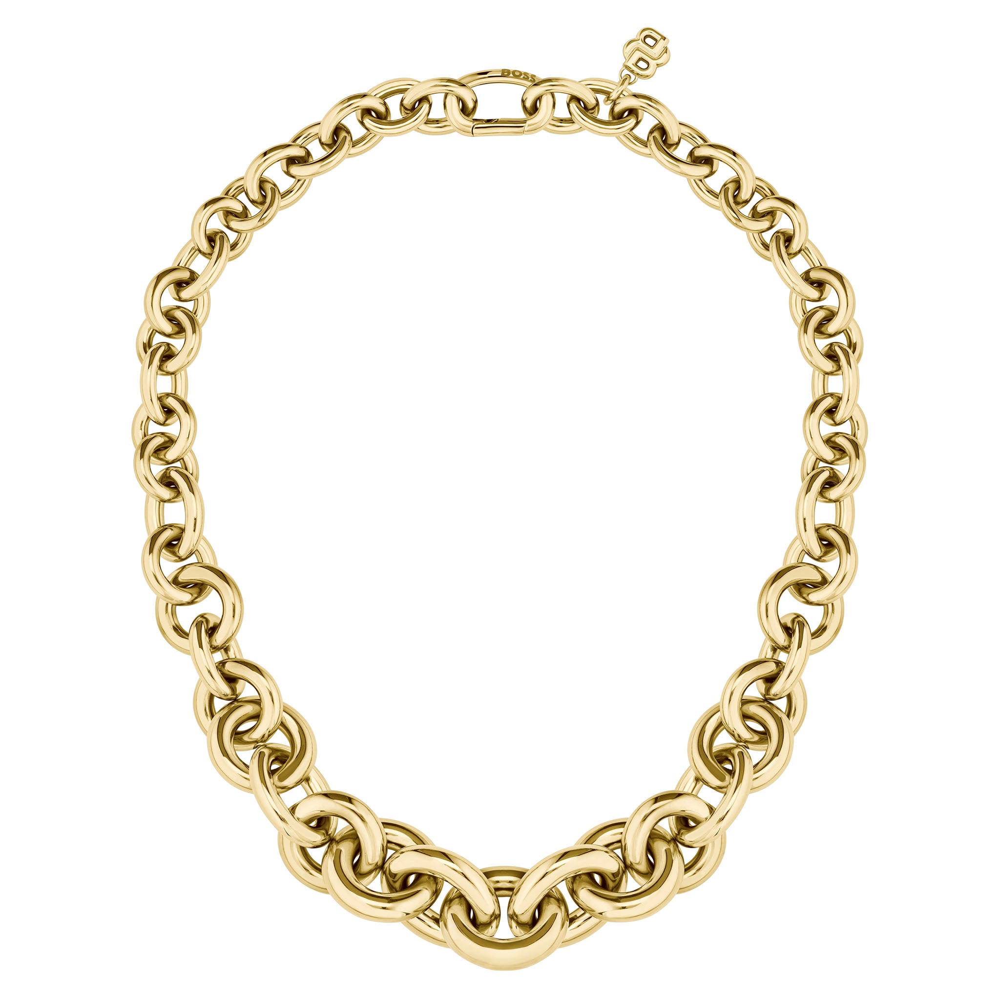 Hugo Boss Jewellery Gold Steel Women's Link Necklace - 1580734