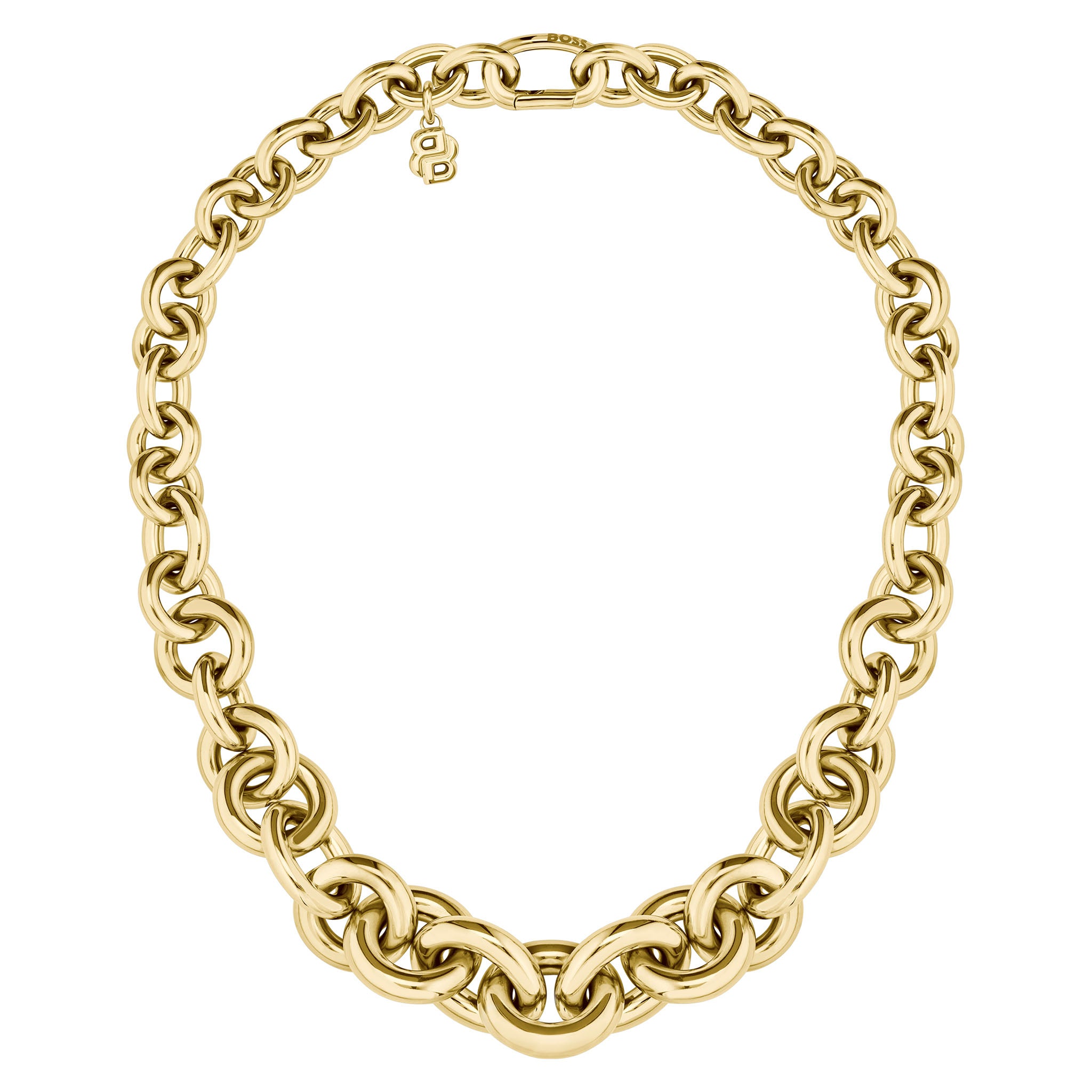 Hugo Boss Jewellery Gold Steel Women's Link Necklace - 1580734