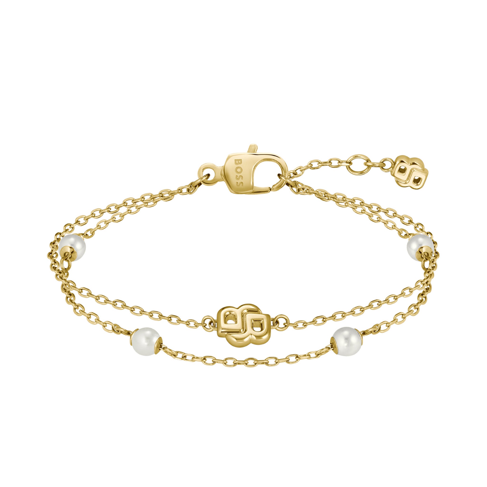 Hugo Boss Jewellery Gold Steel & Faux Pearls Women's Bracelet - 1580808