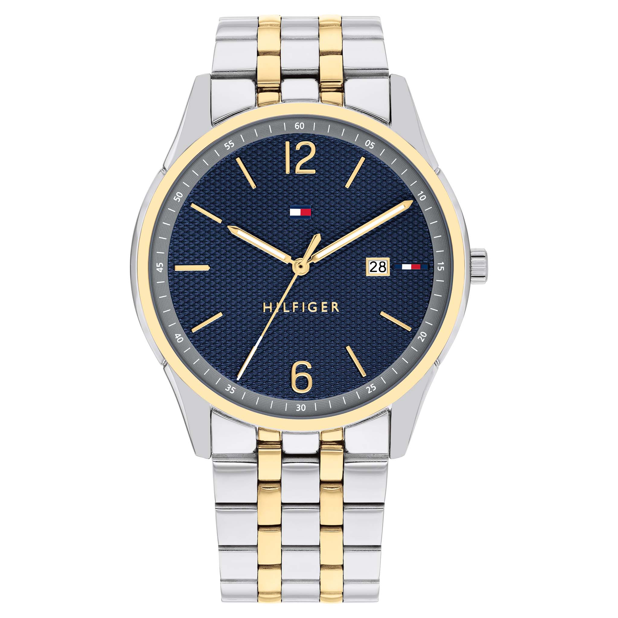 Tommy Hilfiger Two Tone Steel Navy Dial Men s Watch 1710437 The Watch Factory Australia