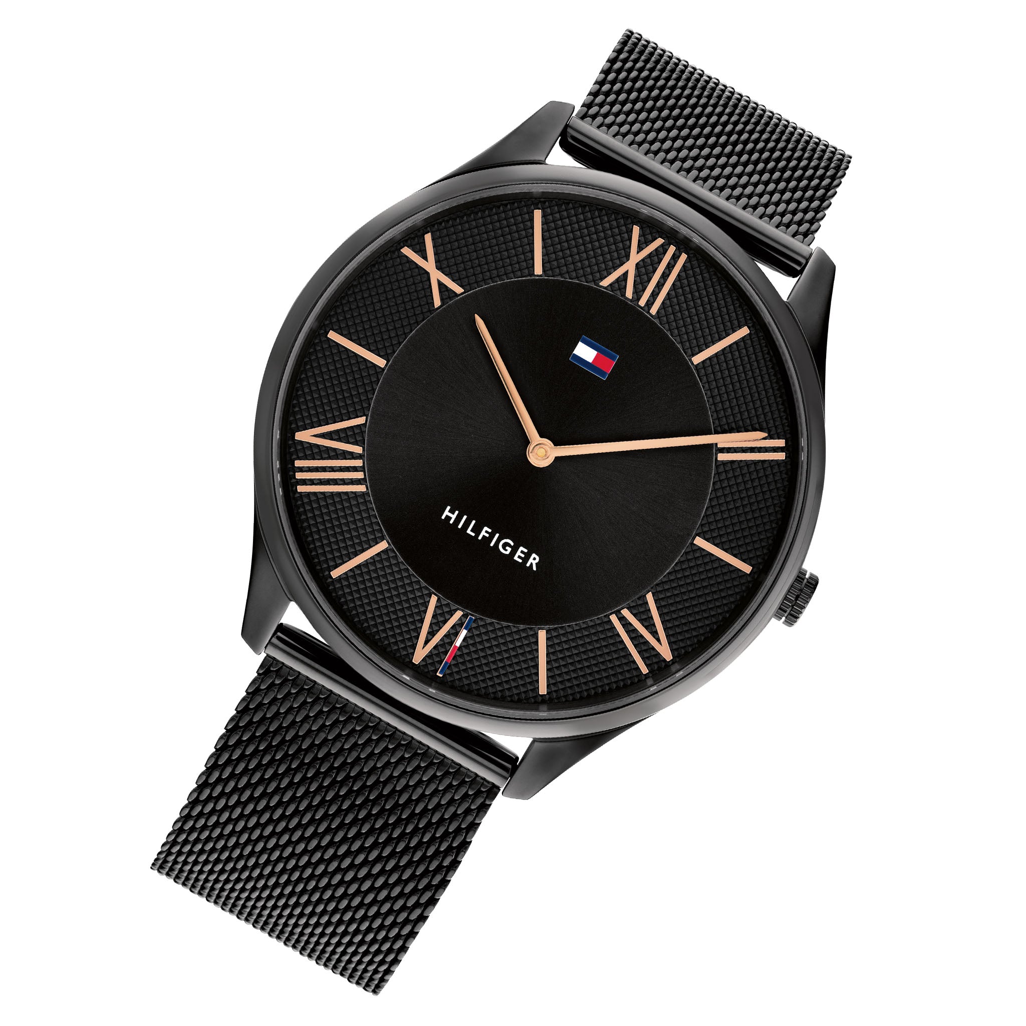 Tommy Hilfiger Black Steel Mesh Slim Men's Watch - 1710513