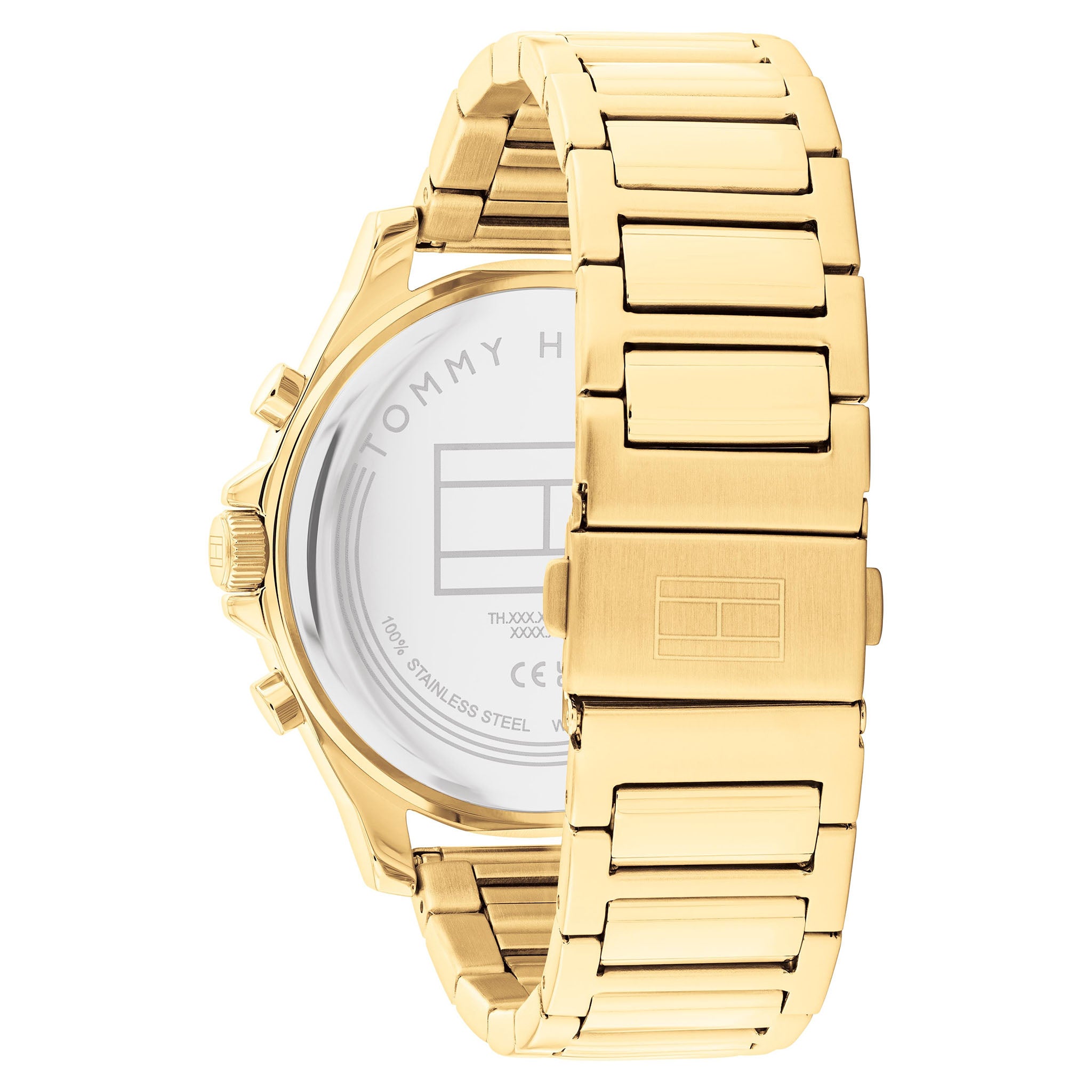 Tommy Hilfiger Gold Steel Black Dial Multi-function Men's Watch - 1710520