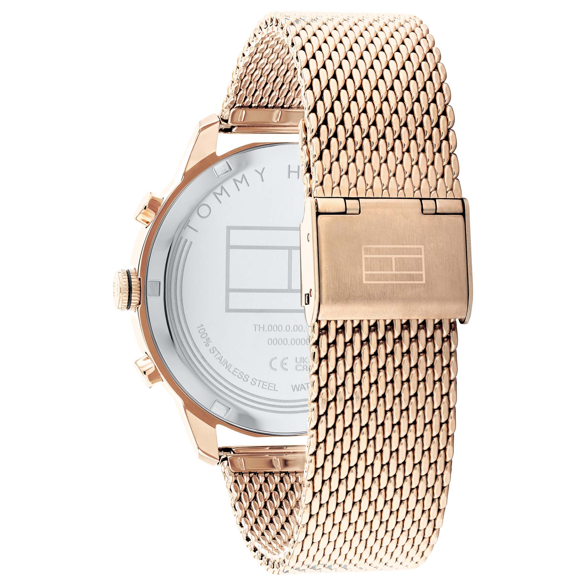 Tommy Hilfiger Carnation Gold Steel Mesh Grey Dial Multi-function Men's Watch - 1710525