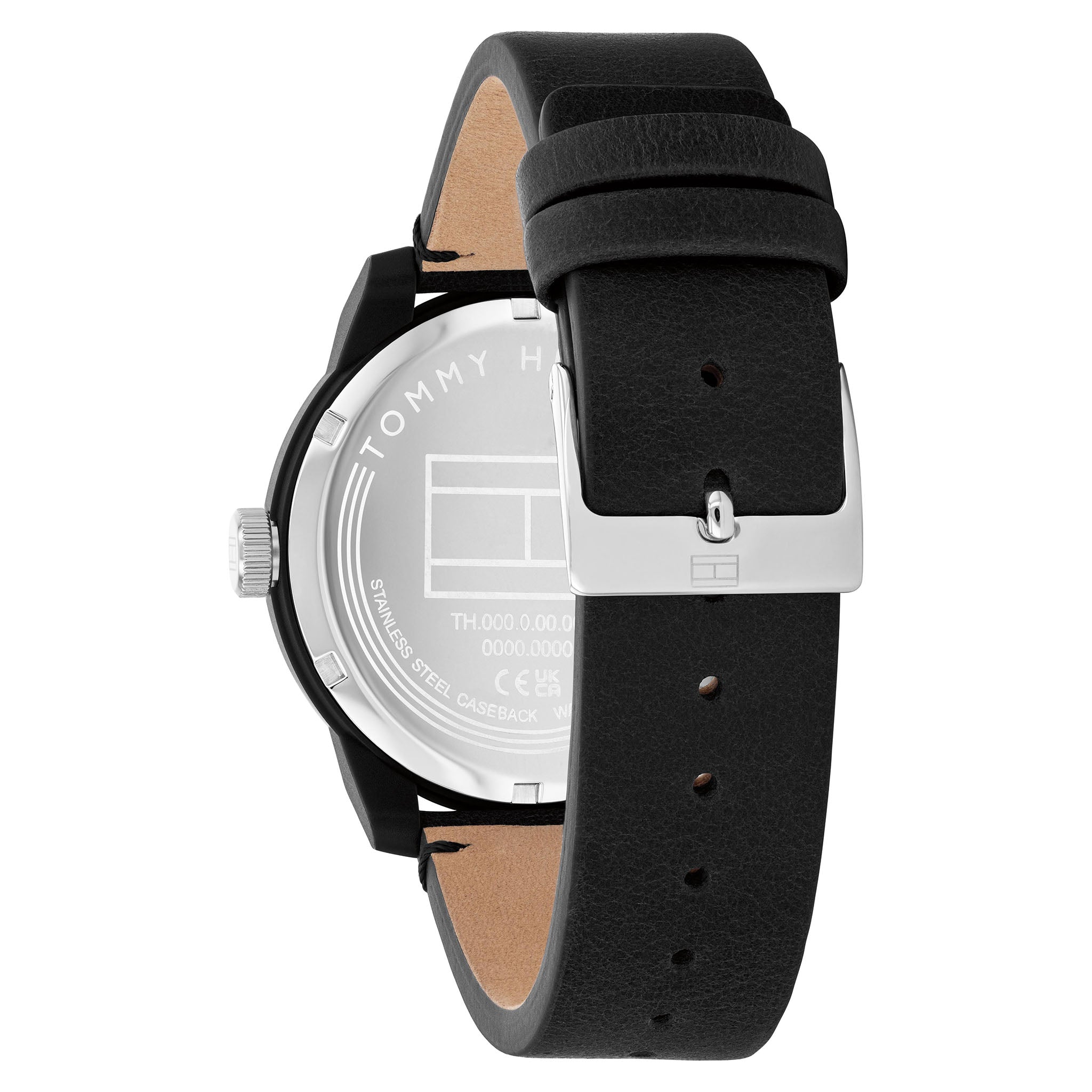 Tommy Hilfiger Leather Black Dial Men's Watch - 1710542