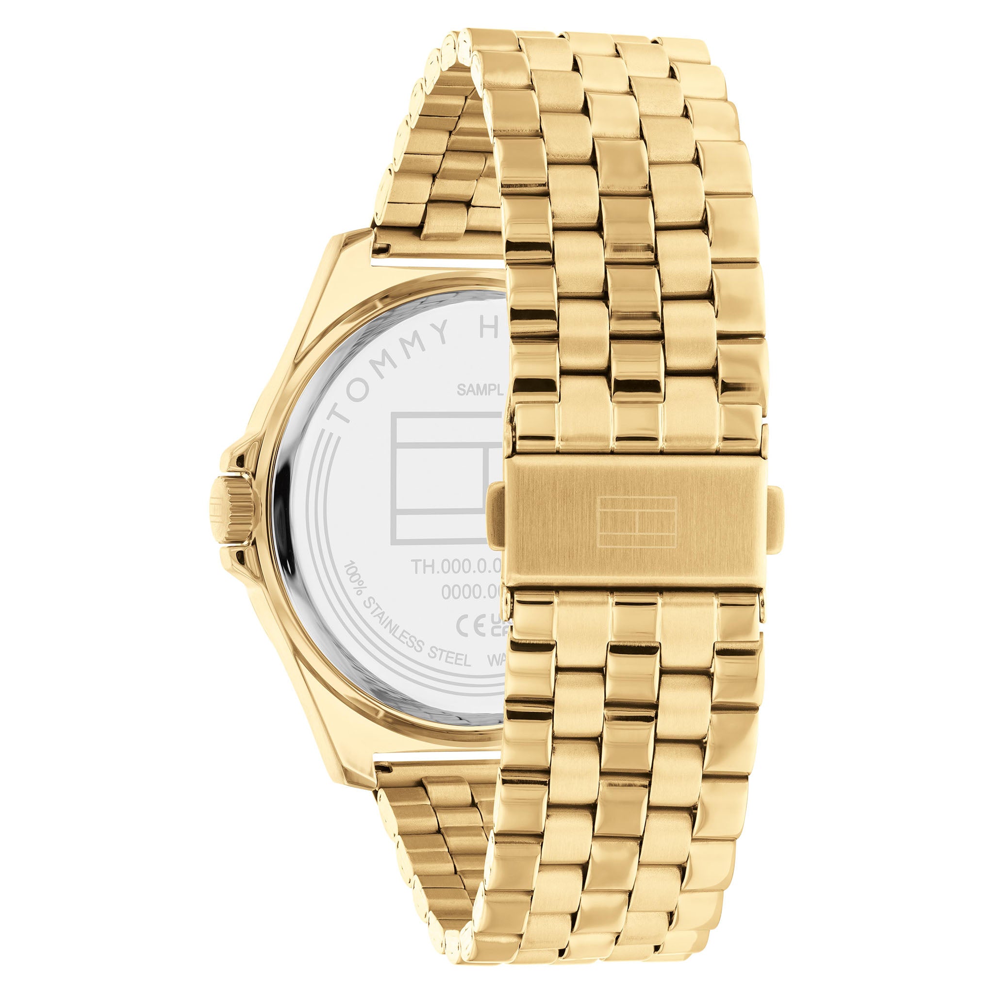Tommy Hilfiger Gold Steel Blue Dial Men's Watch - 1710546