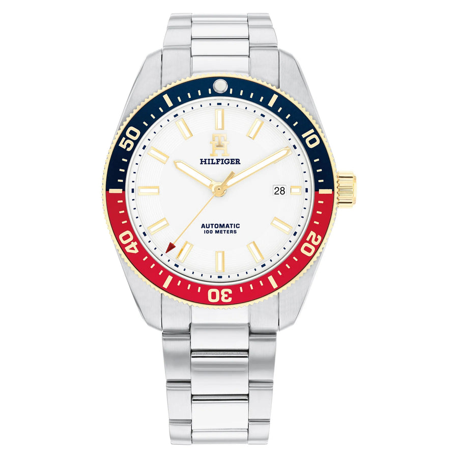 Tommy Hilfiger Silver Steel White Dial Mechanical-Automatic Men's Watch - 1710551