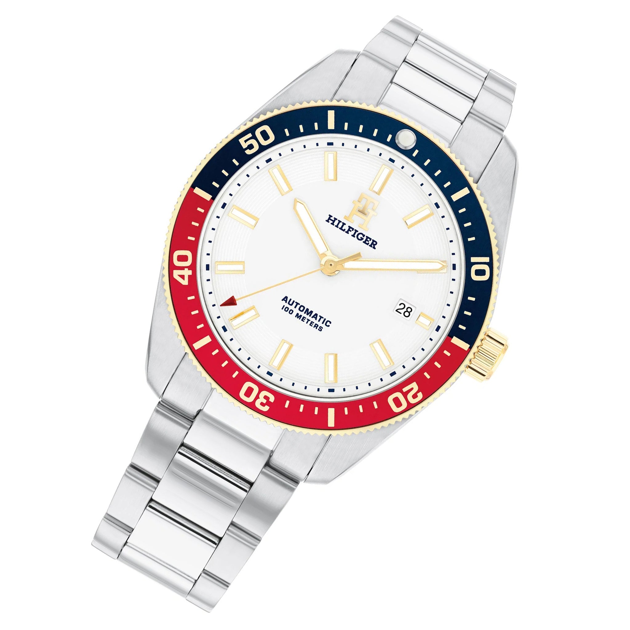 Tommy Hilfiger Silver Steel White Dial Mechanical-Automatic Men's Watch - 1710551