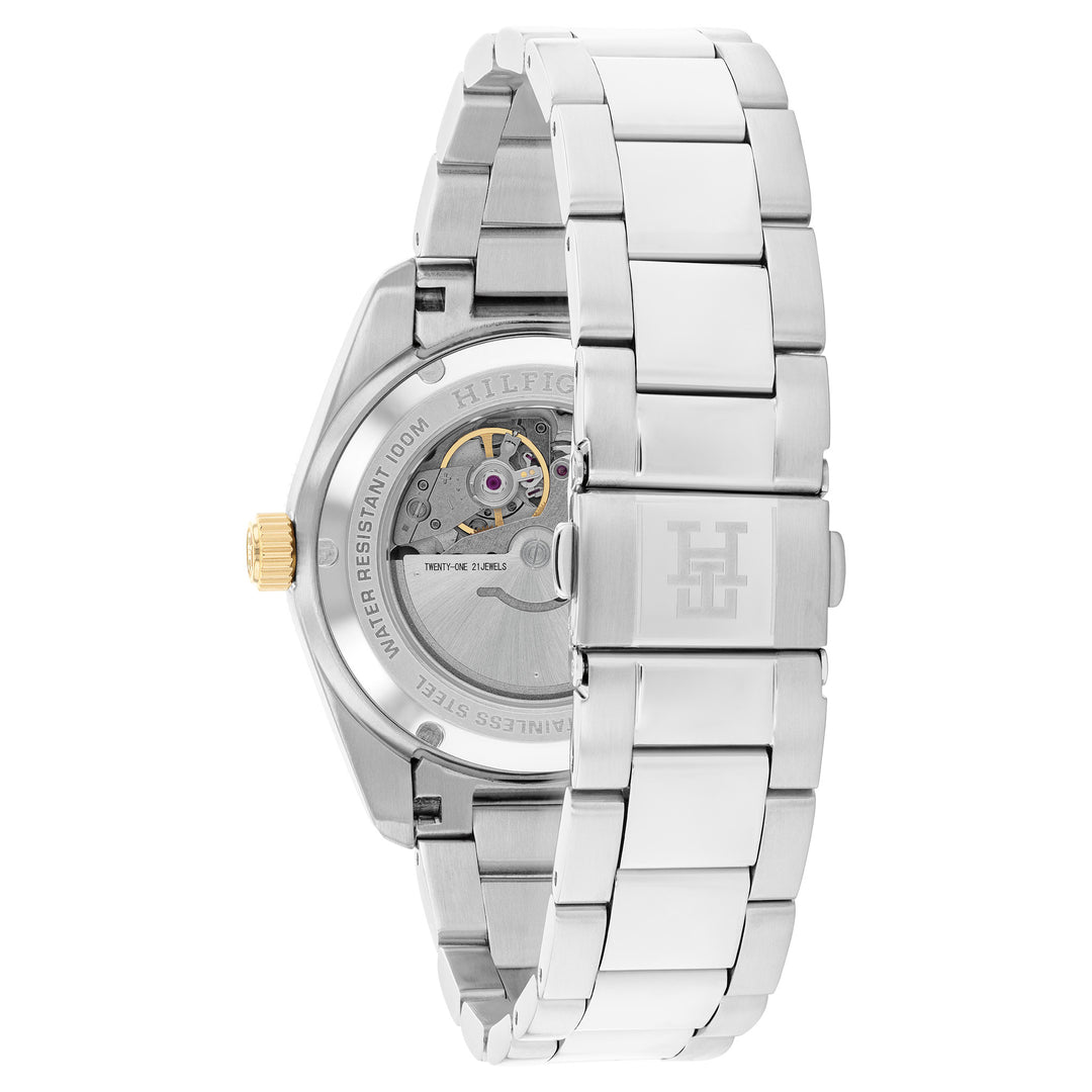 Tommy Hilfiger Silver Steel White Dial Mechanical-Automatic Men's Watch - 1710551