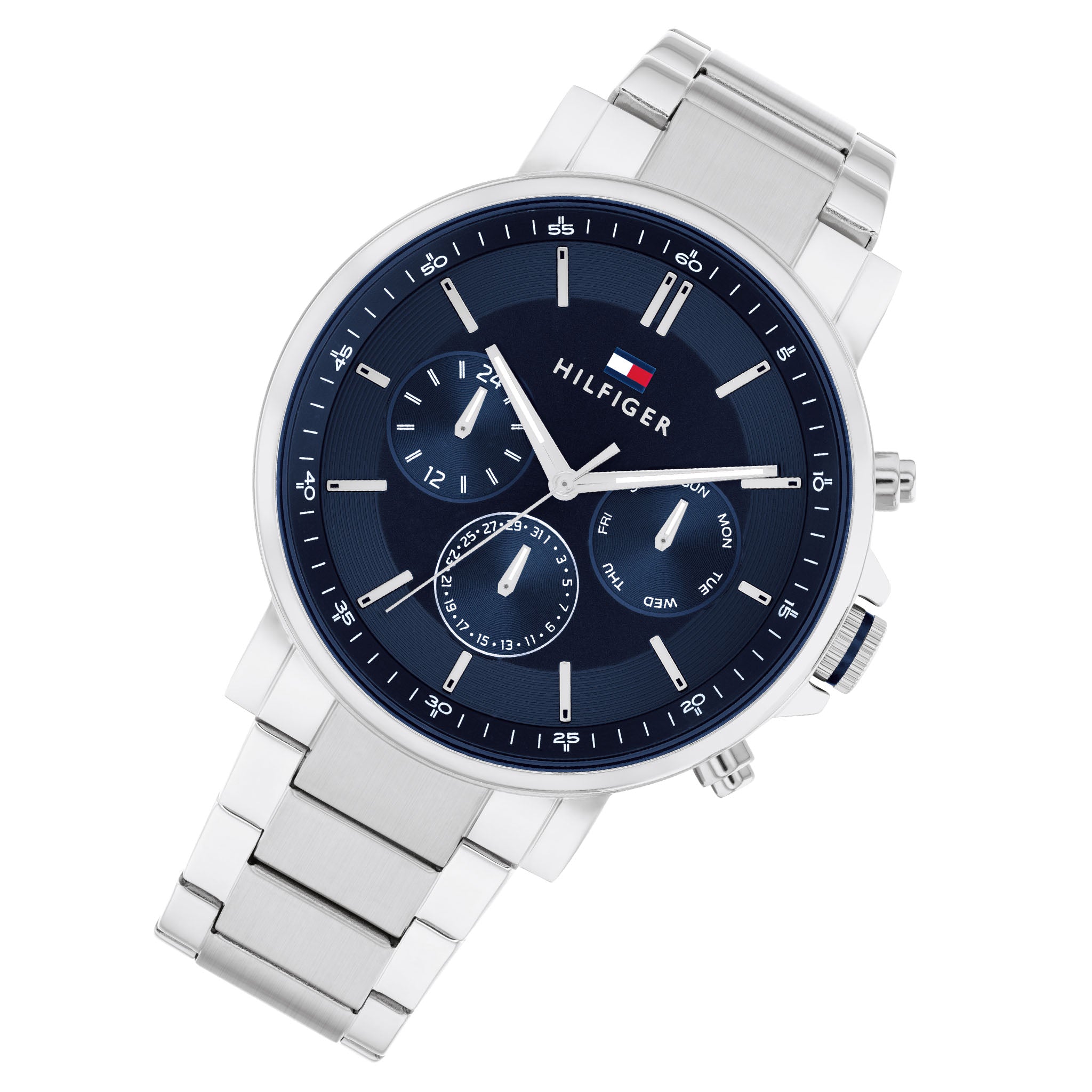 Tommy Hilfiger Stainless Steel Navy Dial Multi-function Men's Watch - 1710588