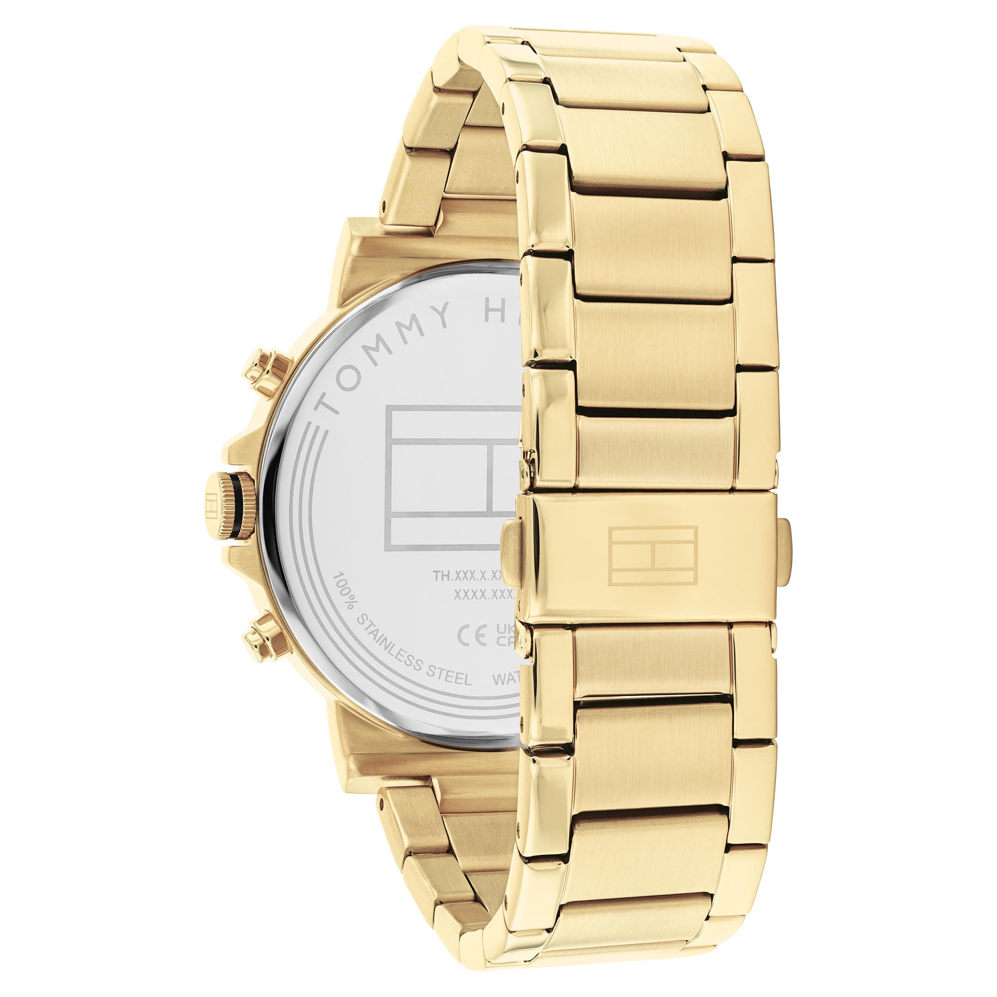 Tommy Hilfiger Gold Steel Black Dial Multi-function Men's Watch - 1710589