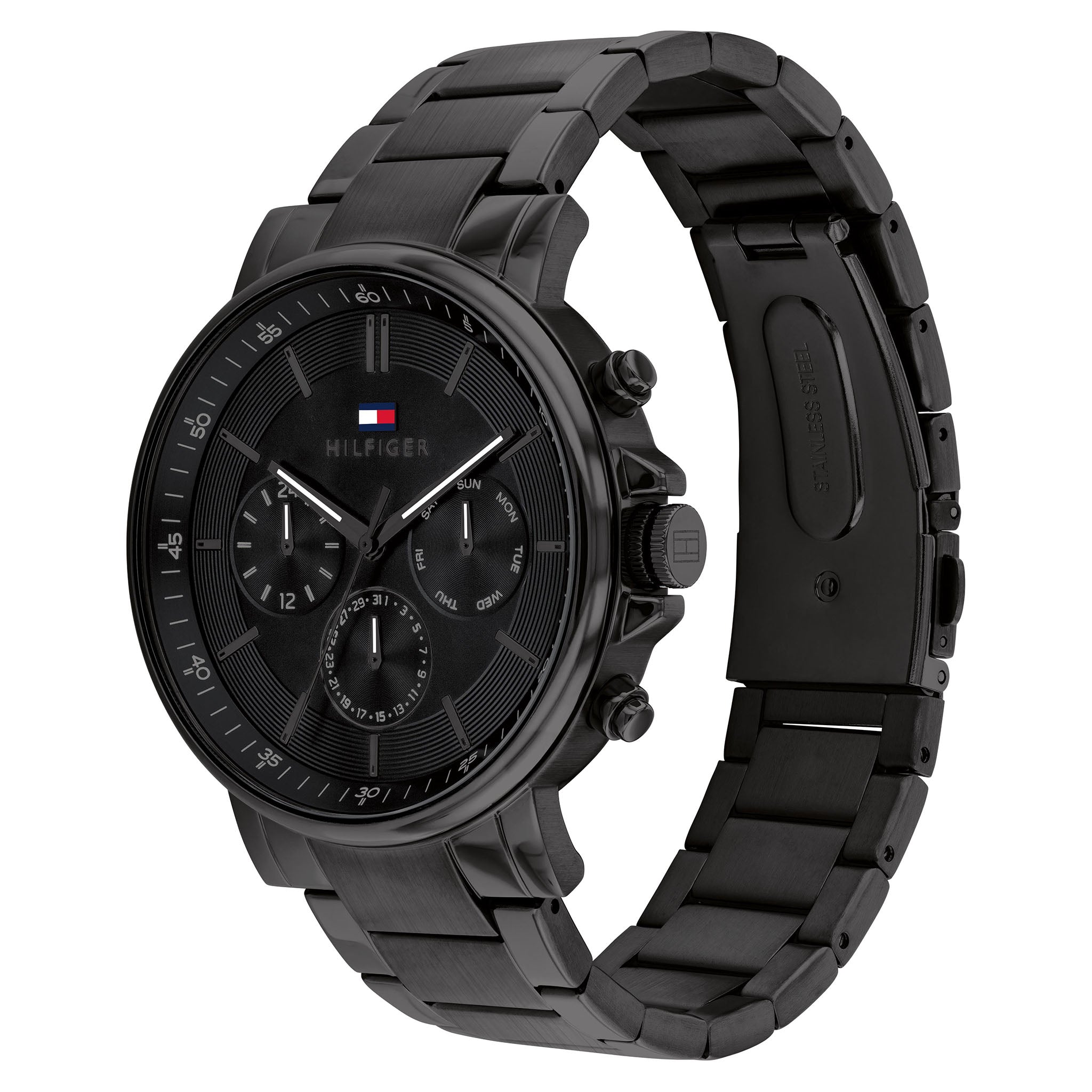 Tommy Hilfiger Black Steel Multi-function Men's Watch - 1710590