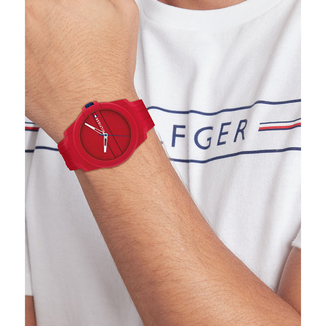 Tommy Hilfiger Red Silicone Men's Watch - 1710598