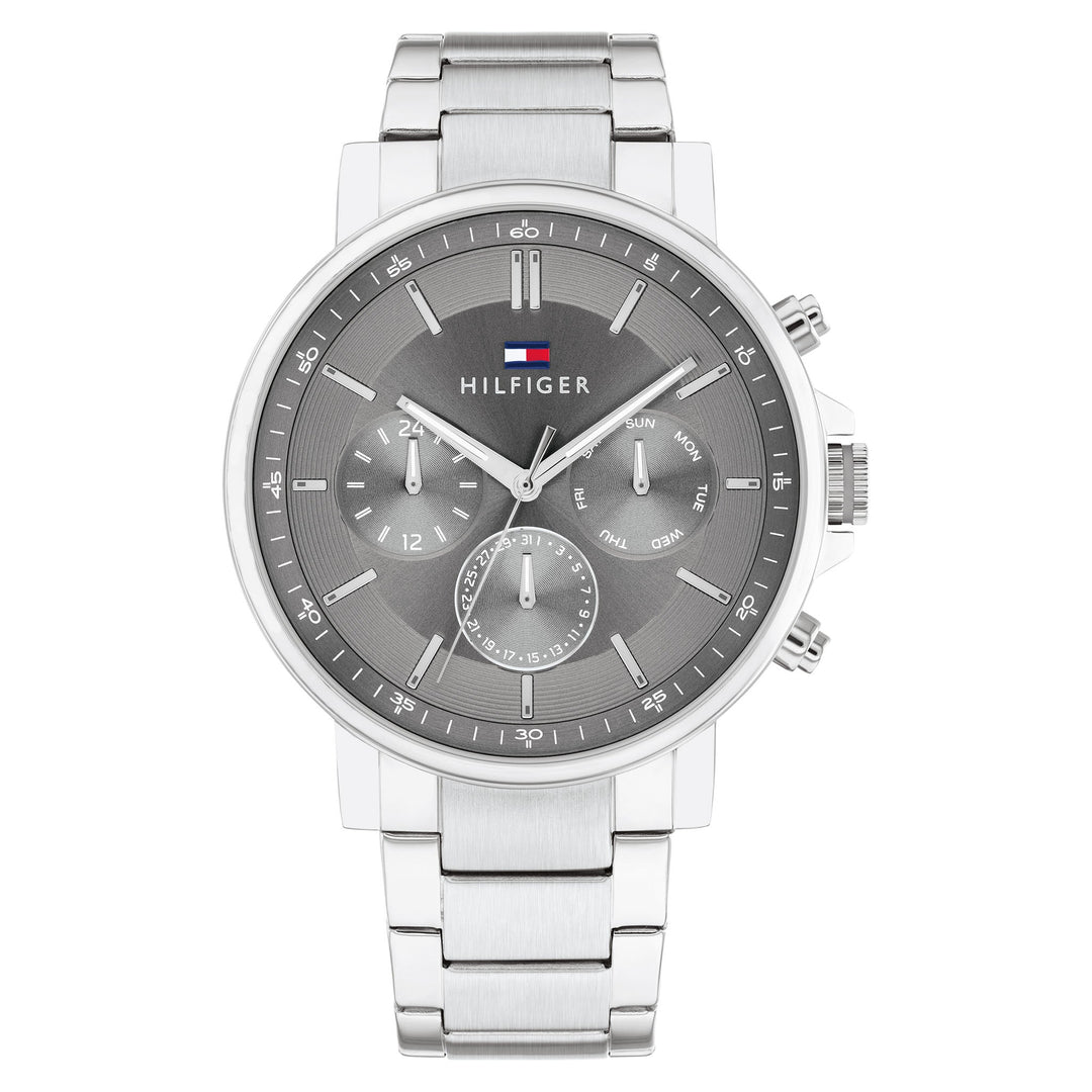 Tommy Hilfiger Stainless Steel Dark Grey Dial Multi-function Men's Watch - 1710604