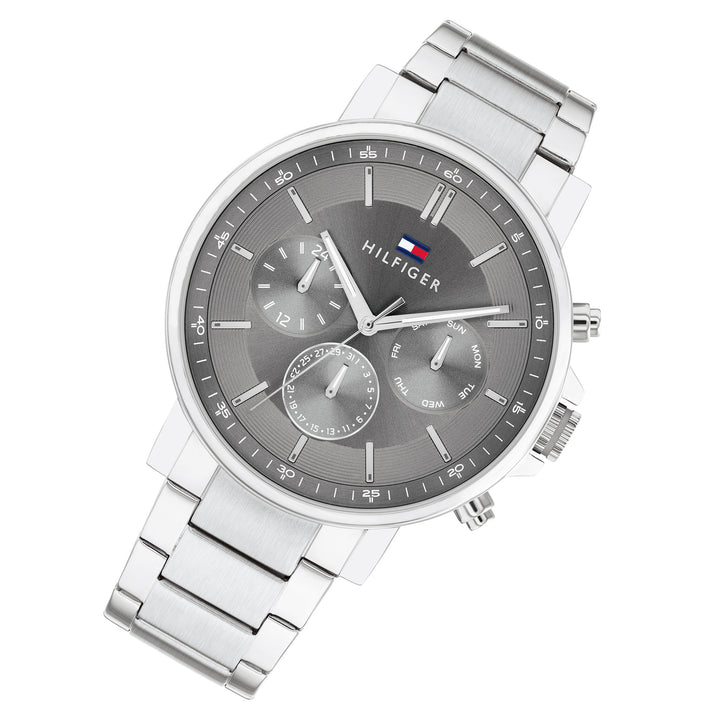 Tommy Hilfiger Stainless Steel Dark Grey Dial Multi-function Men's Watch - 1710604