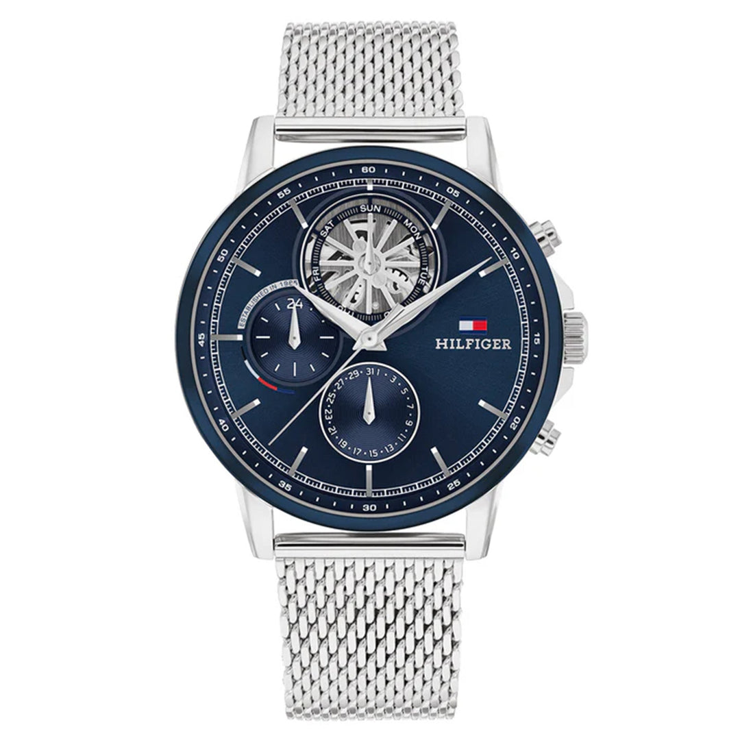 Tommy Hilfiger Stainless Steel Navy Dial Multi-function Men's Watch - 1710609