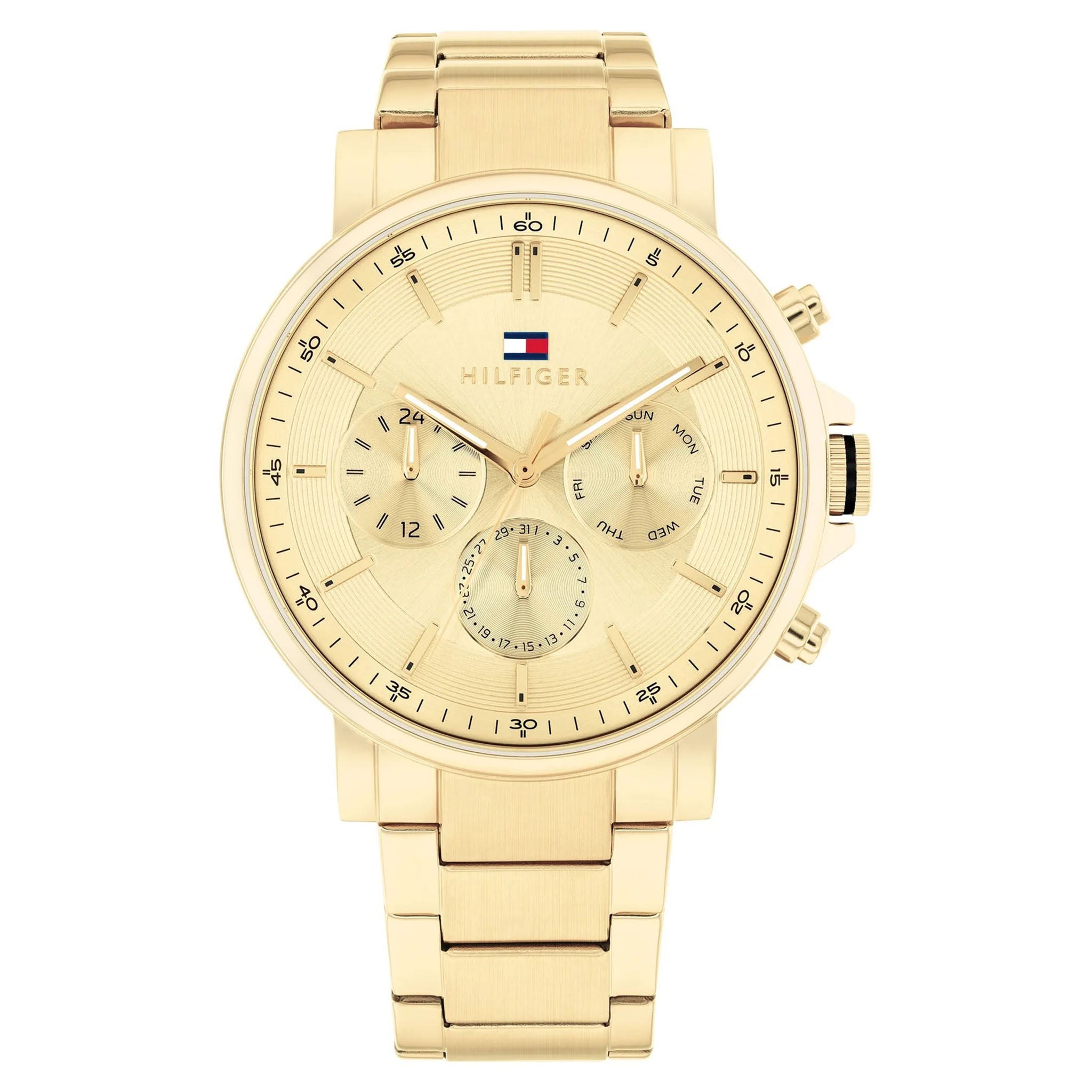 Tommy Hilfiger Gold Steel Champagne Dial Multi-function Men's Watch - 1710611