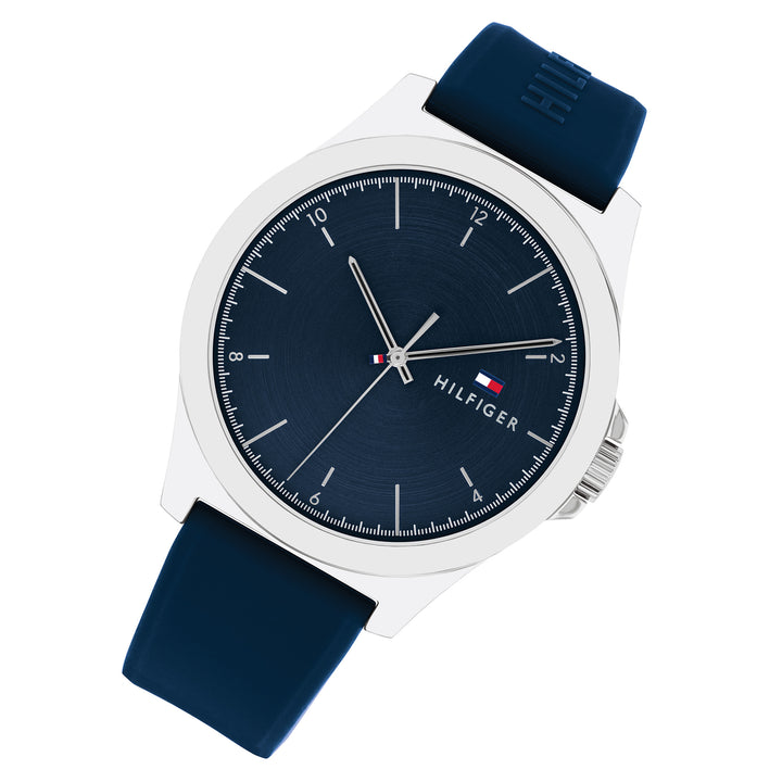 Tommy Hilfiger Navy Silicone Blue Dial Men's Watch - 1710616