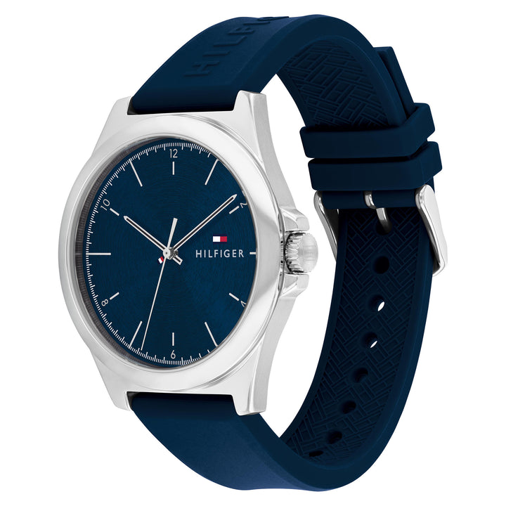 Tommy Hilfiger Navy Silicone Blue Dial Men's Watch - 1710616