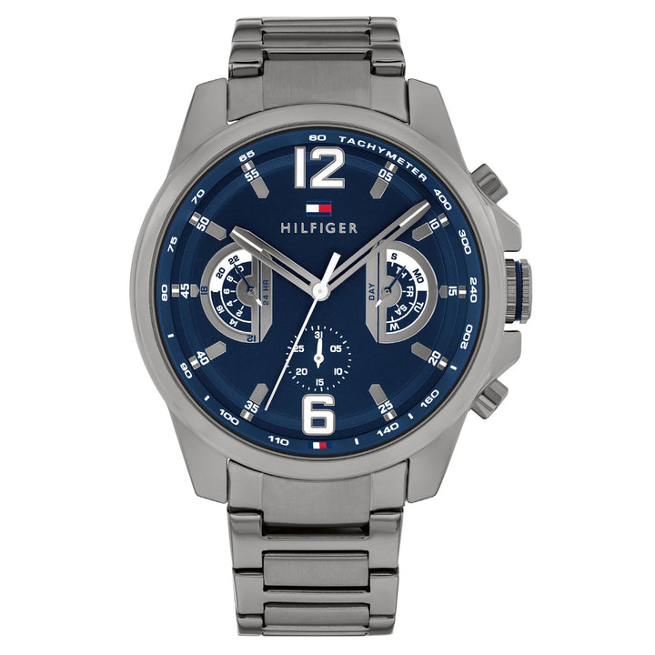 Tommy Hilfiger Grey Steel Navy Dial Multi-function Men's Watch - 1710639